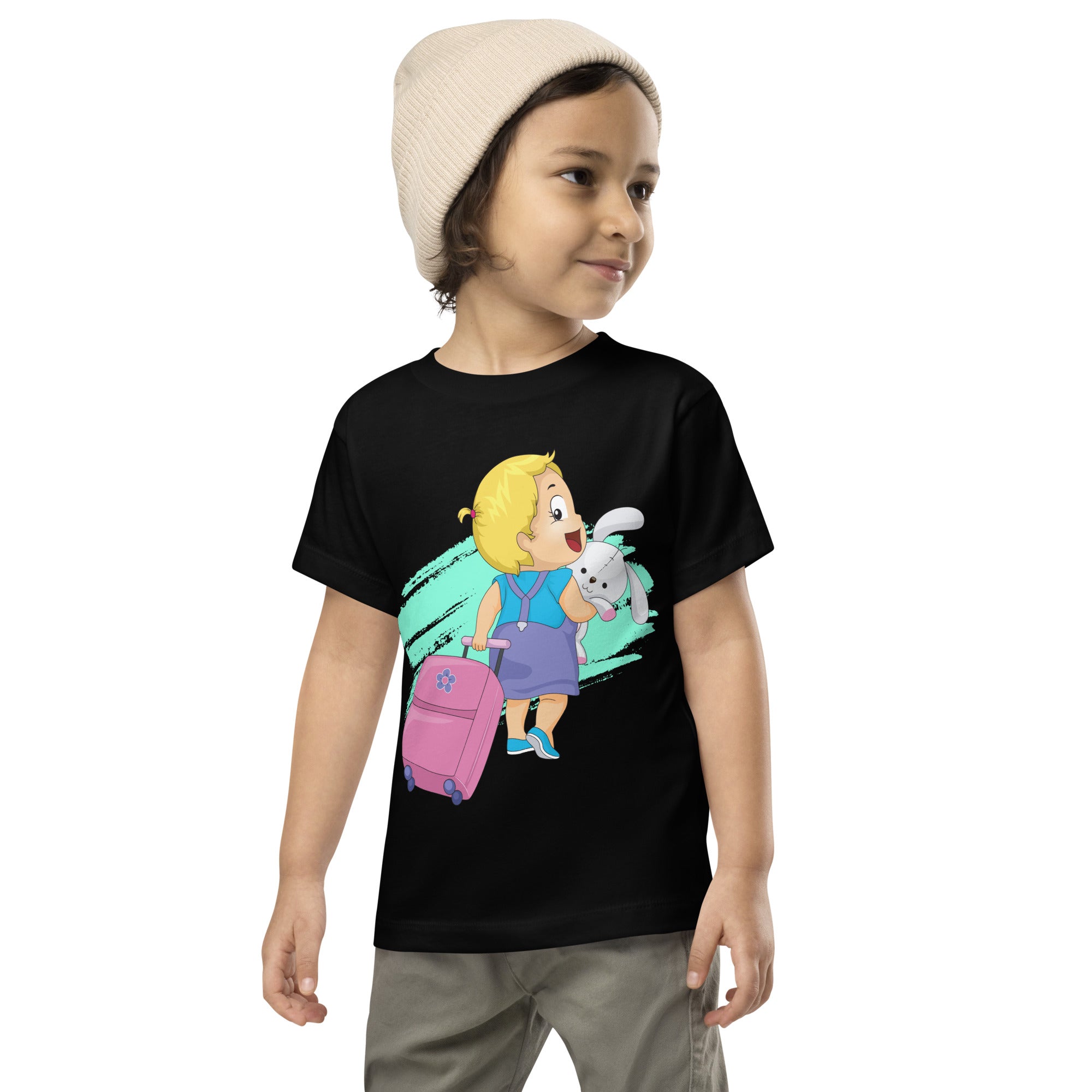 Camiseta de manga corta para niños pequeños - A casa de la abuela (negro)