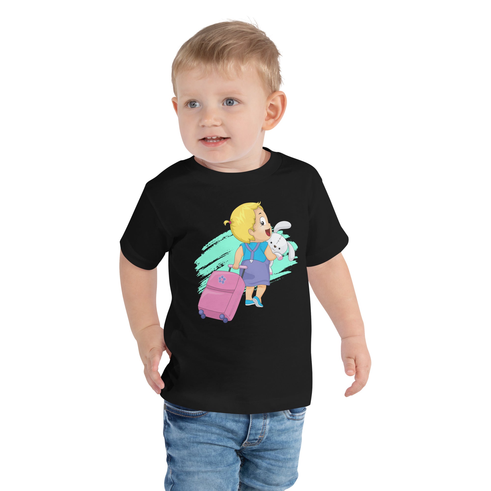 Camiseta de manga corta para niños pequeños - A casa de la abuela (negro)