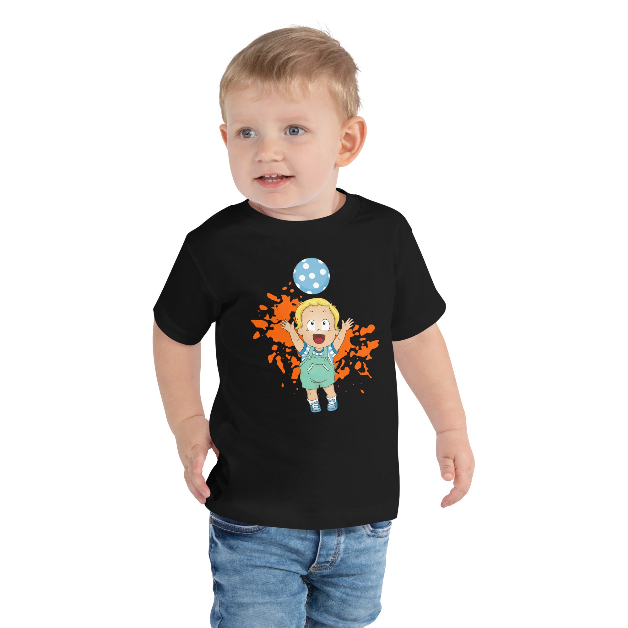 Camiseta de manga corta para niños pequeños - Play Ball (negro)