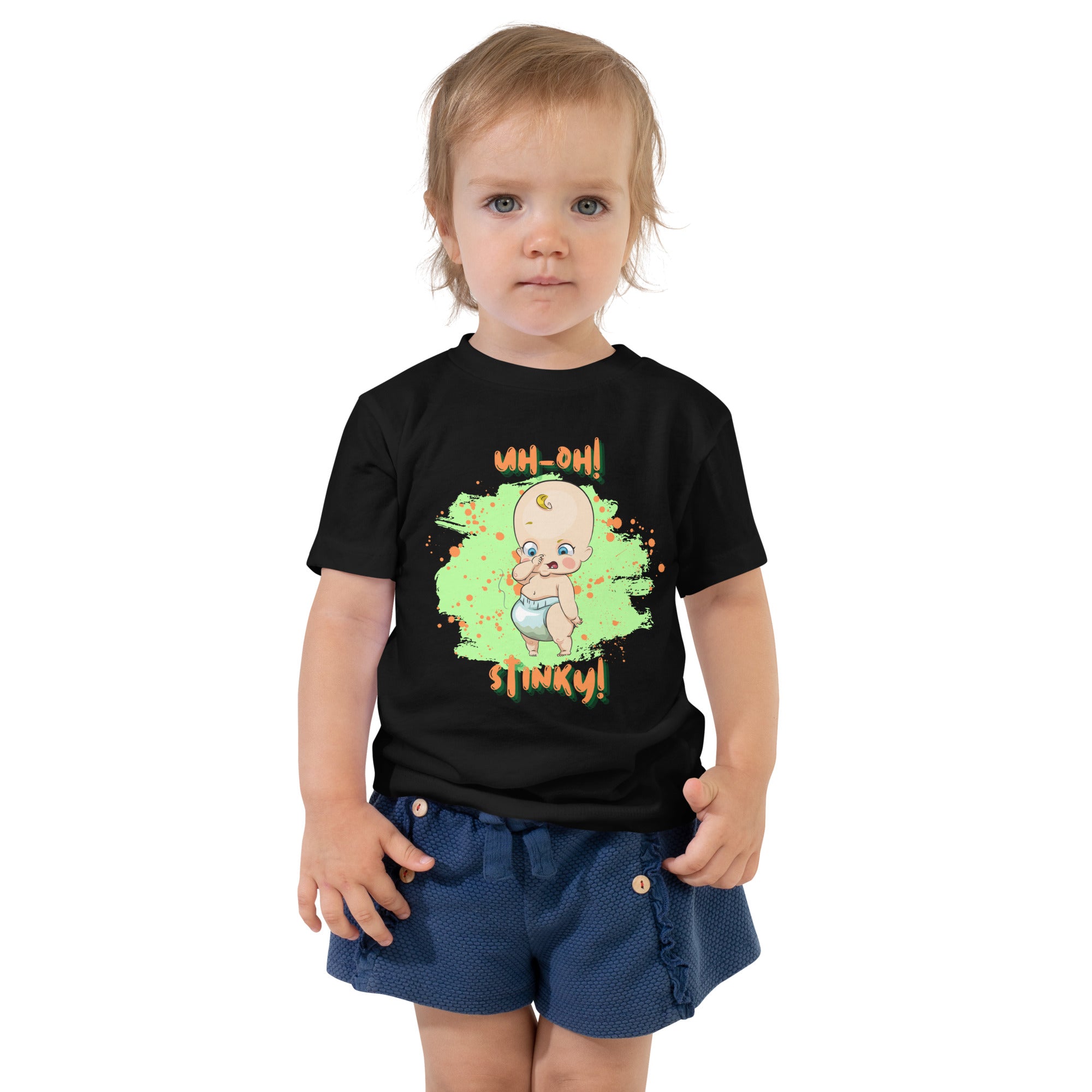 Camiseta de manga corta para niños pequeños - Stinky (Negro)