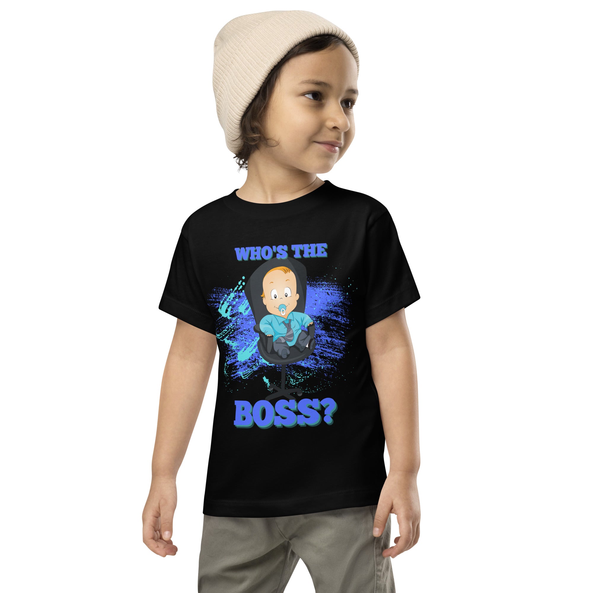 Camiseta de manga corta para niños pequeños - The Boss (Negro)