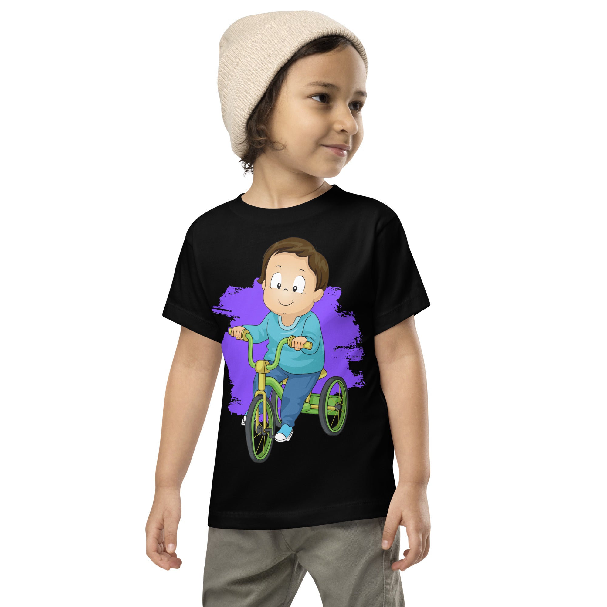 Camiseta de manga corta para niños pequeños - Trike (negro)