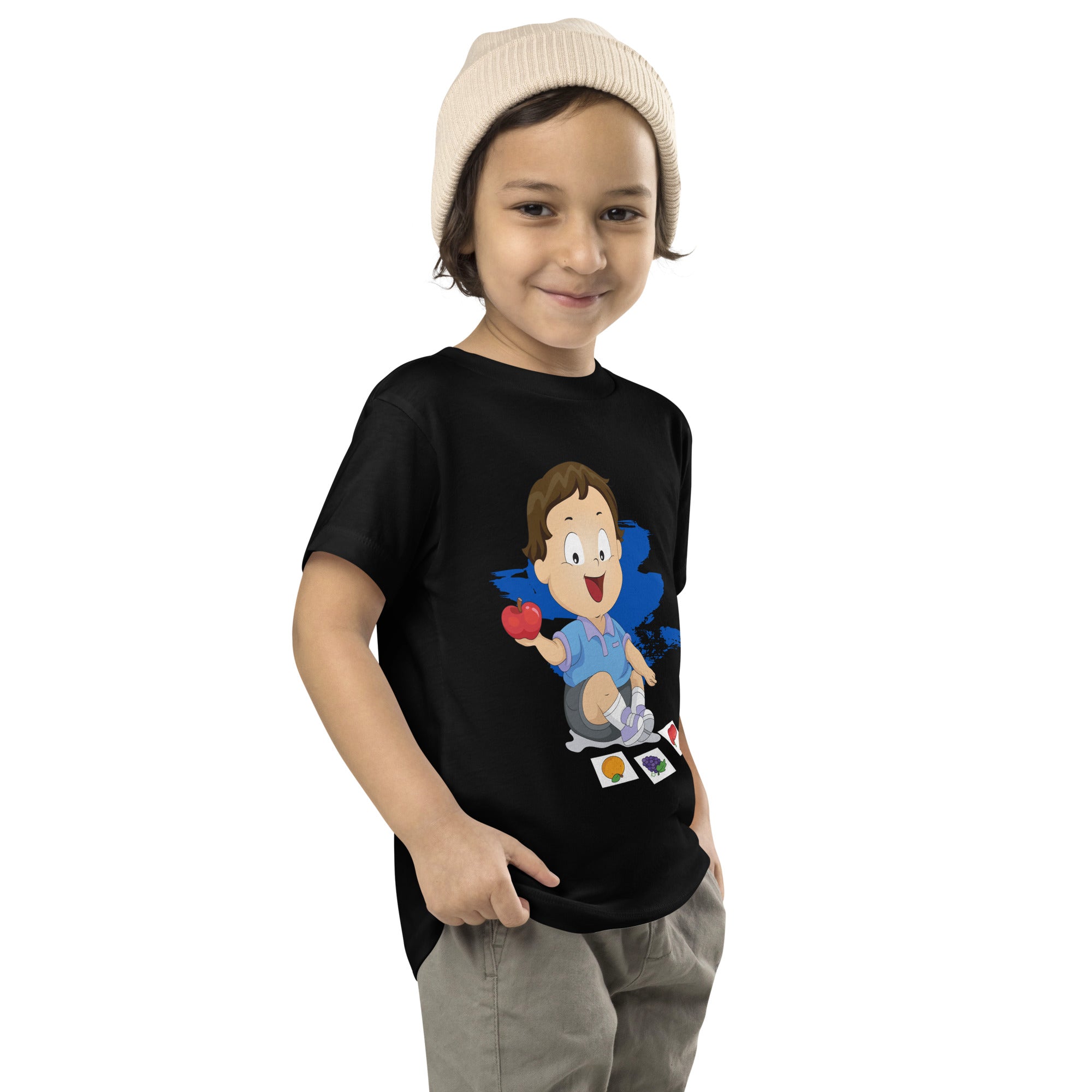 Toddler Short Sleeve Tee - Apple (Black)