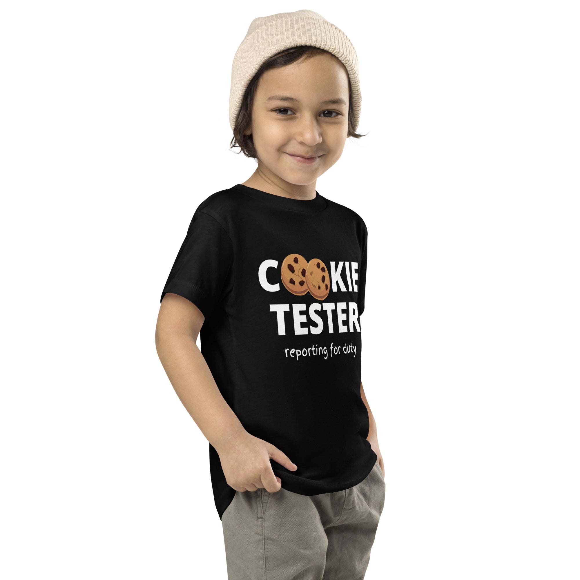 Toddler Short Sleeve Tee - Cookie Tester (Black)