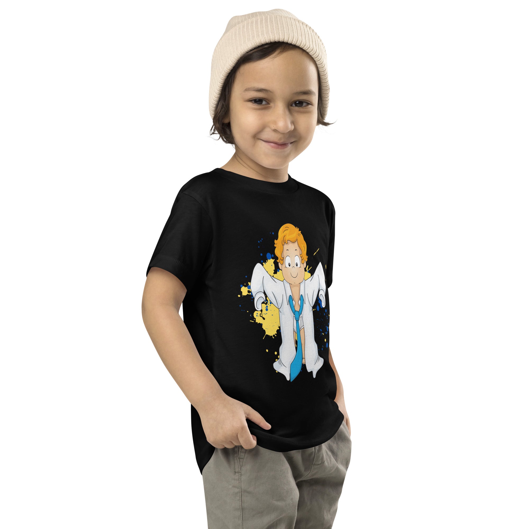 Camiseta de manga corta para niños pequeños - Just Like Dad (negro)