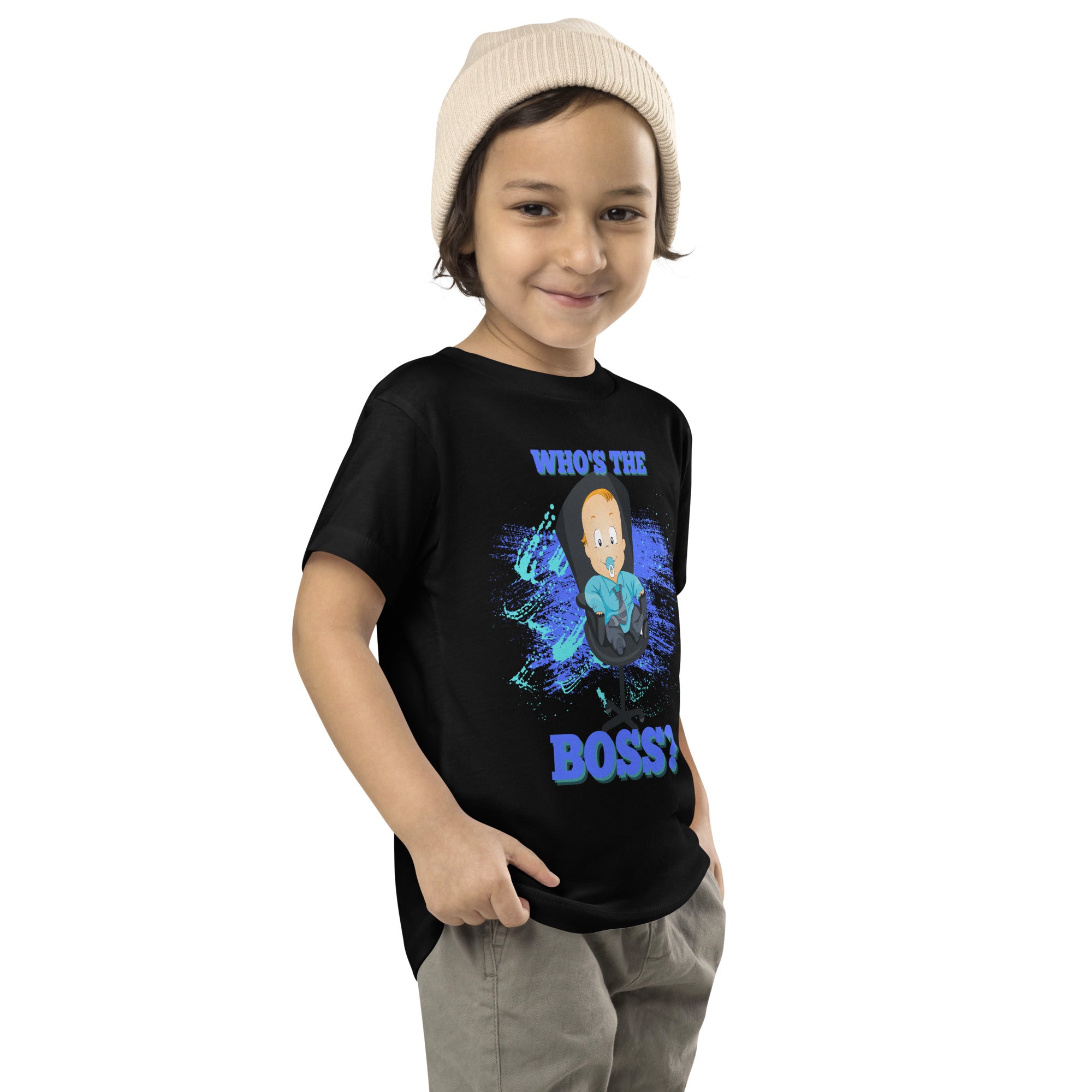 Camiseta de manga corta para niños pequeños - The Boss (Negro)