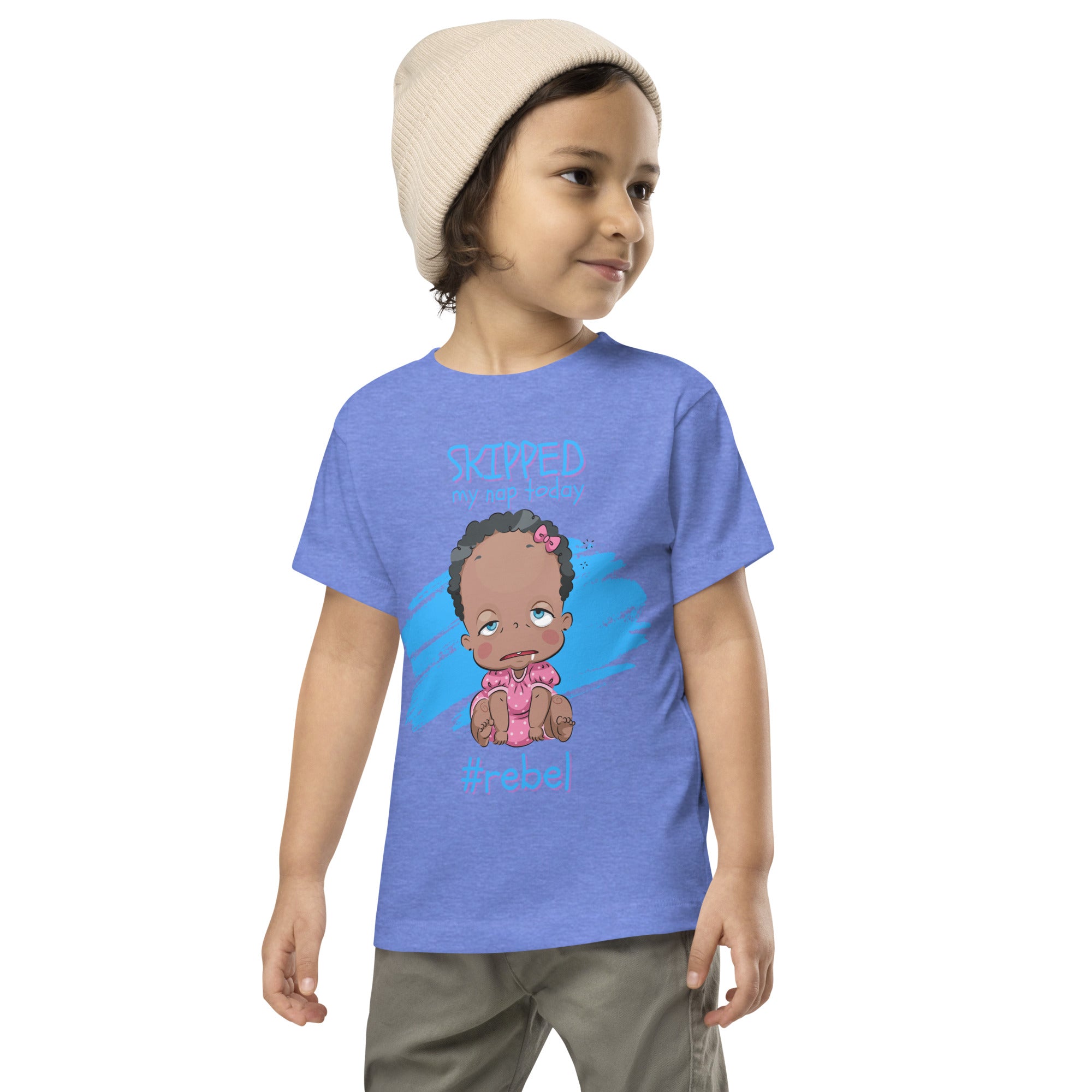 Camiseta de manga corta para niños pequeños - #Rebel (Colores)