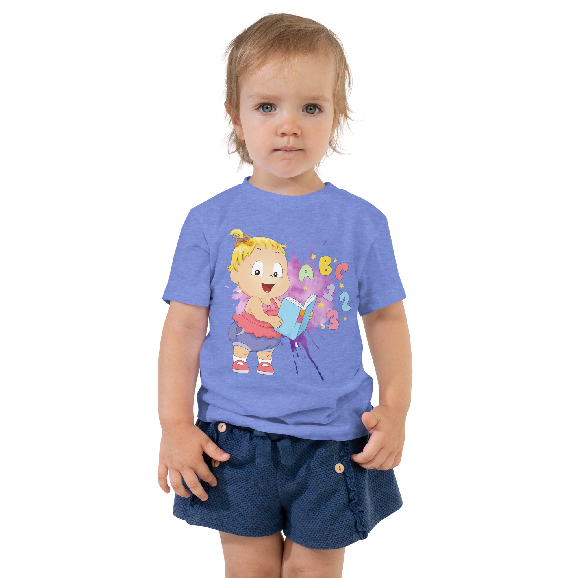 Camiseta de manga corta para niños pequeños - ABC123 (Colores)