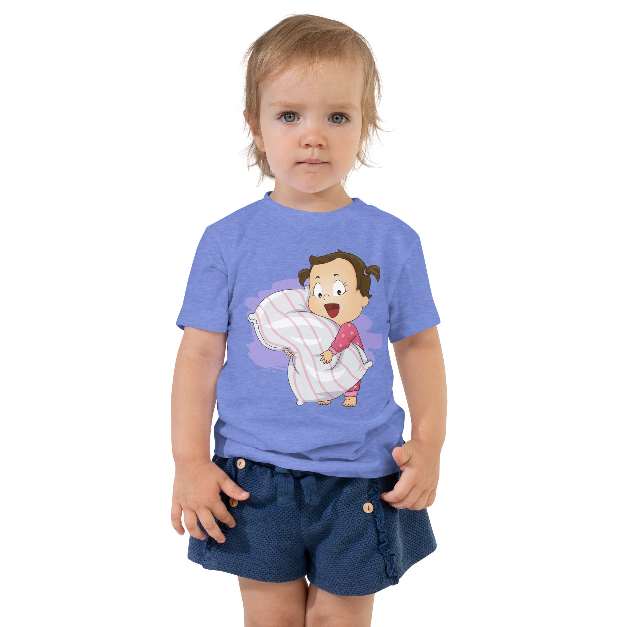 Camiseta de manga corta para niños pequeños - Hora de dormir (colores)