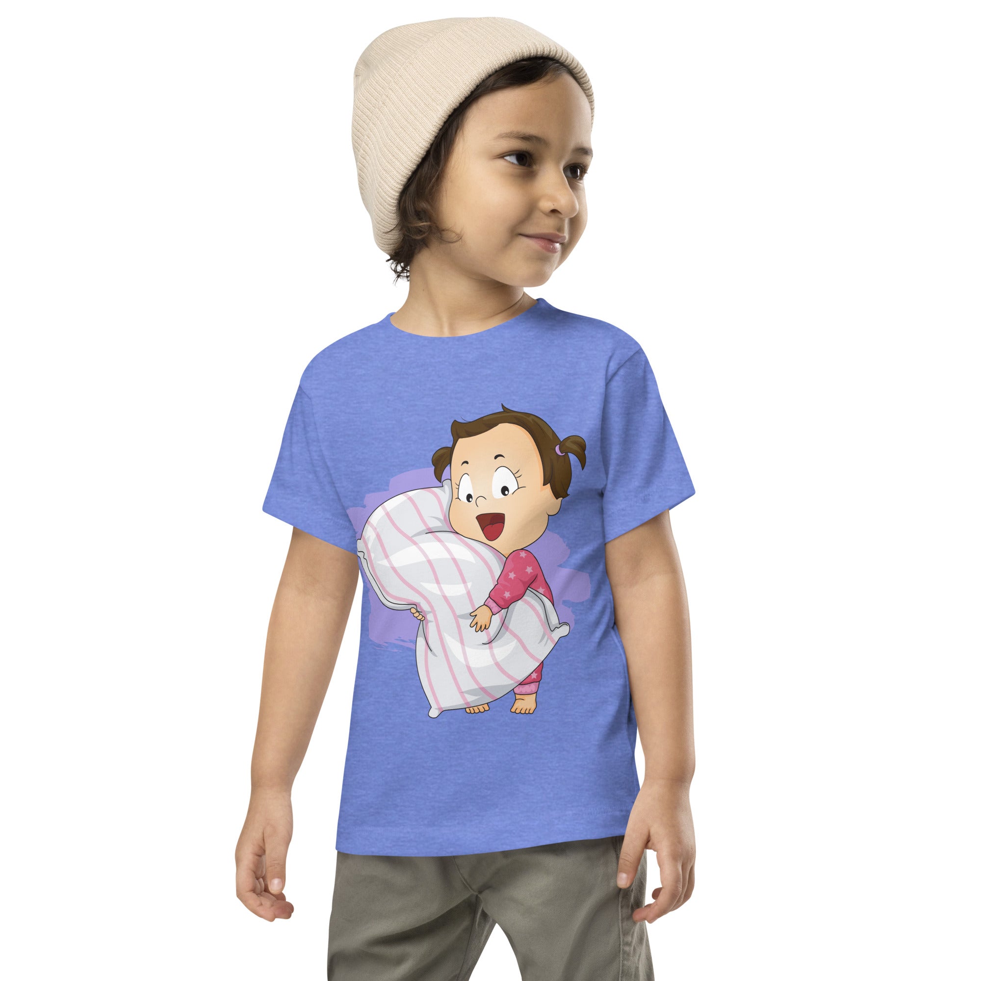 Camiseta de manga corta para niños pequeños - Hora de dormir (colores)