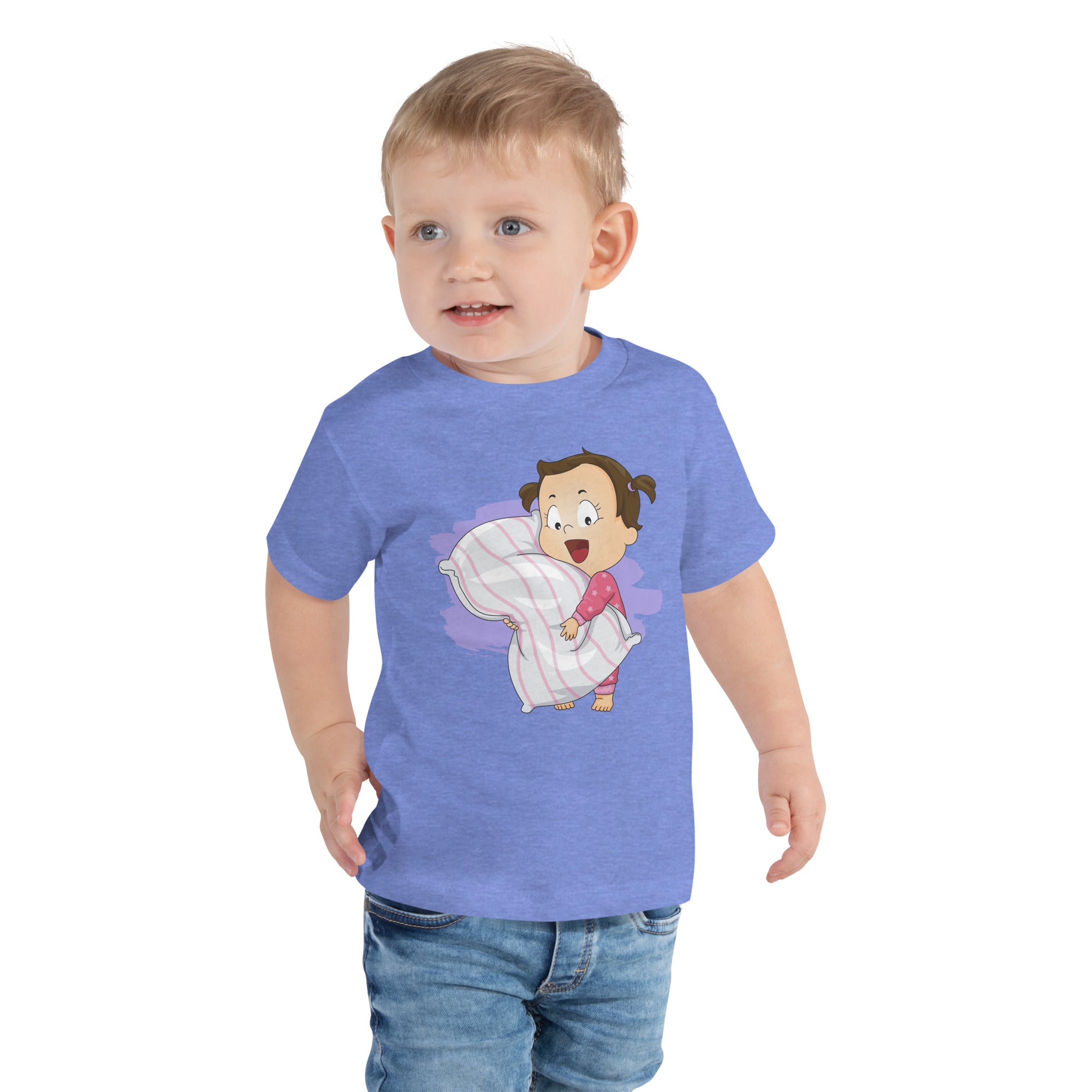 Camiseta de manga corta para niños pequeños - Hora de dormir (colores)