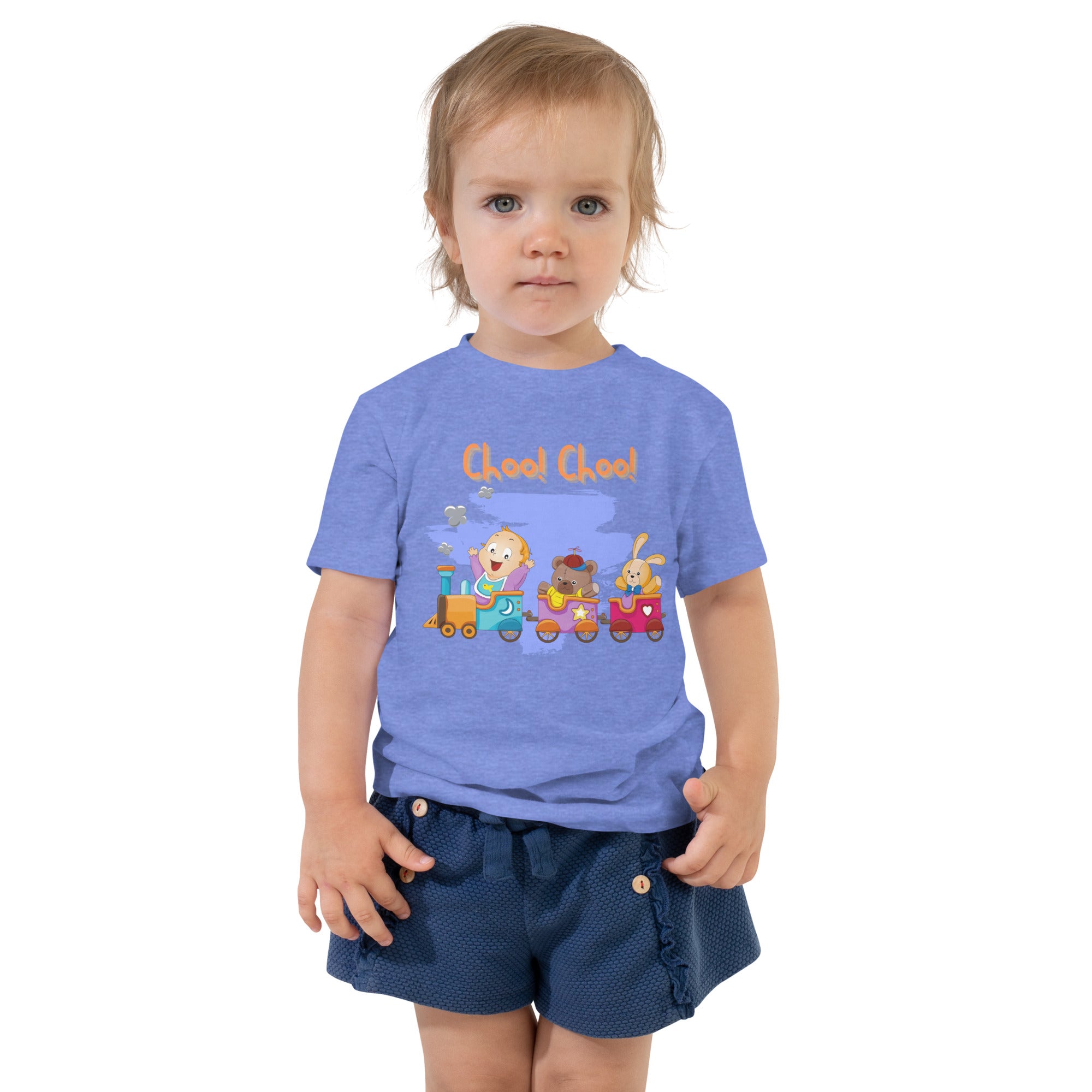 Camiseta de manga corta para niños pequeños - ¡Choo! ¡Chú! (Colores)