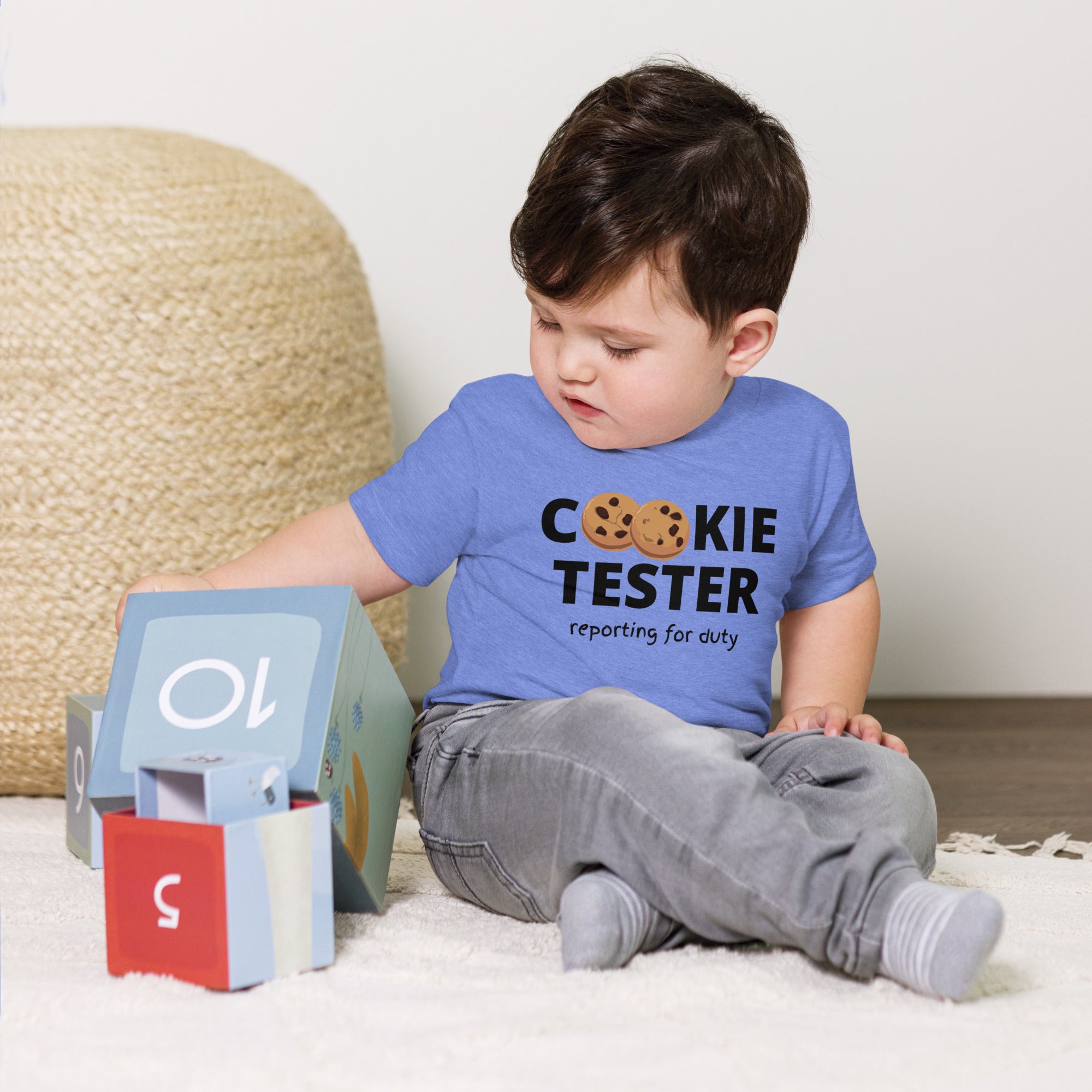 Camiseta de manga corta para niños pequeños - Probador de galletas (colores)