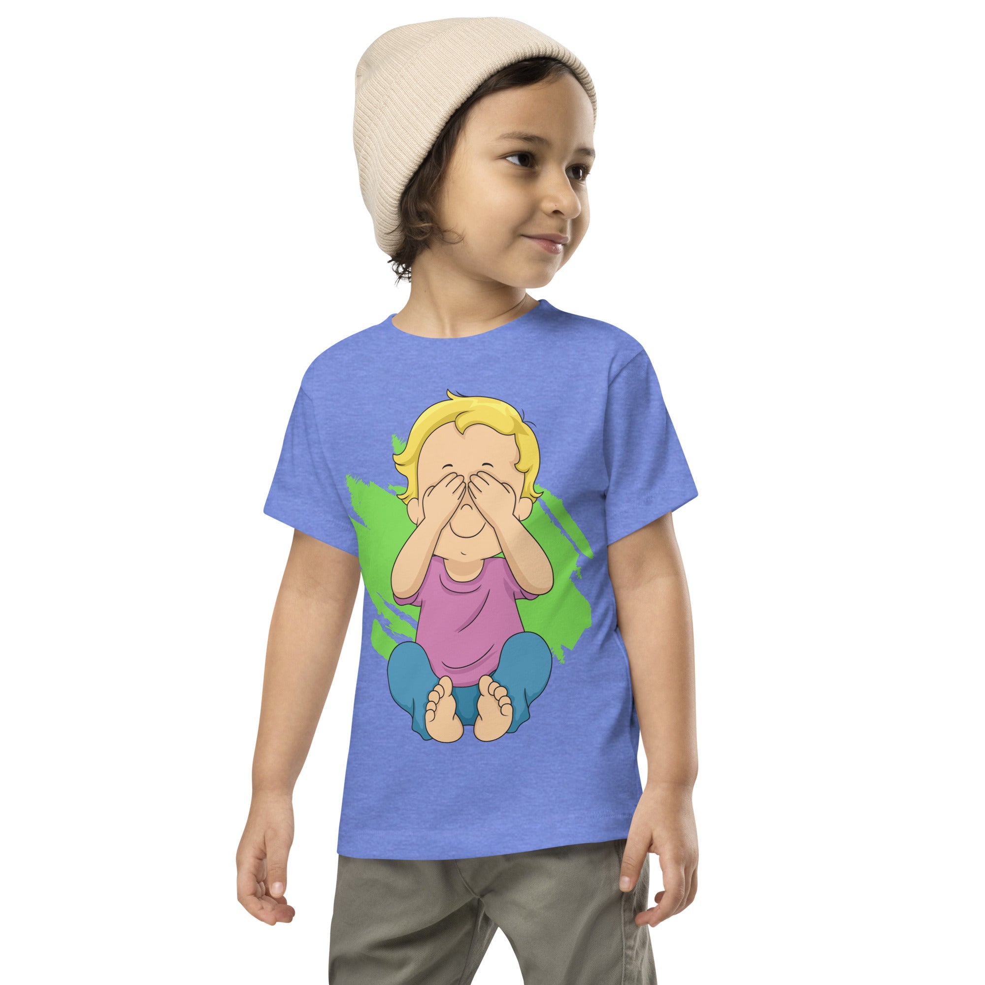 Camiseta de manga corta para niños pequeños - Peekaboo (Colores)