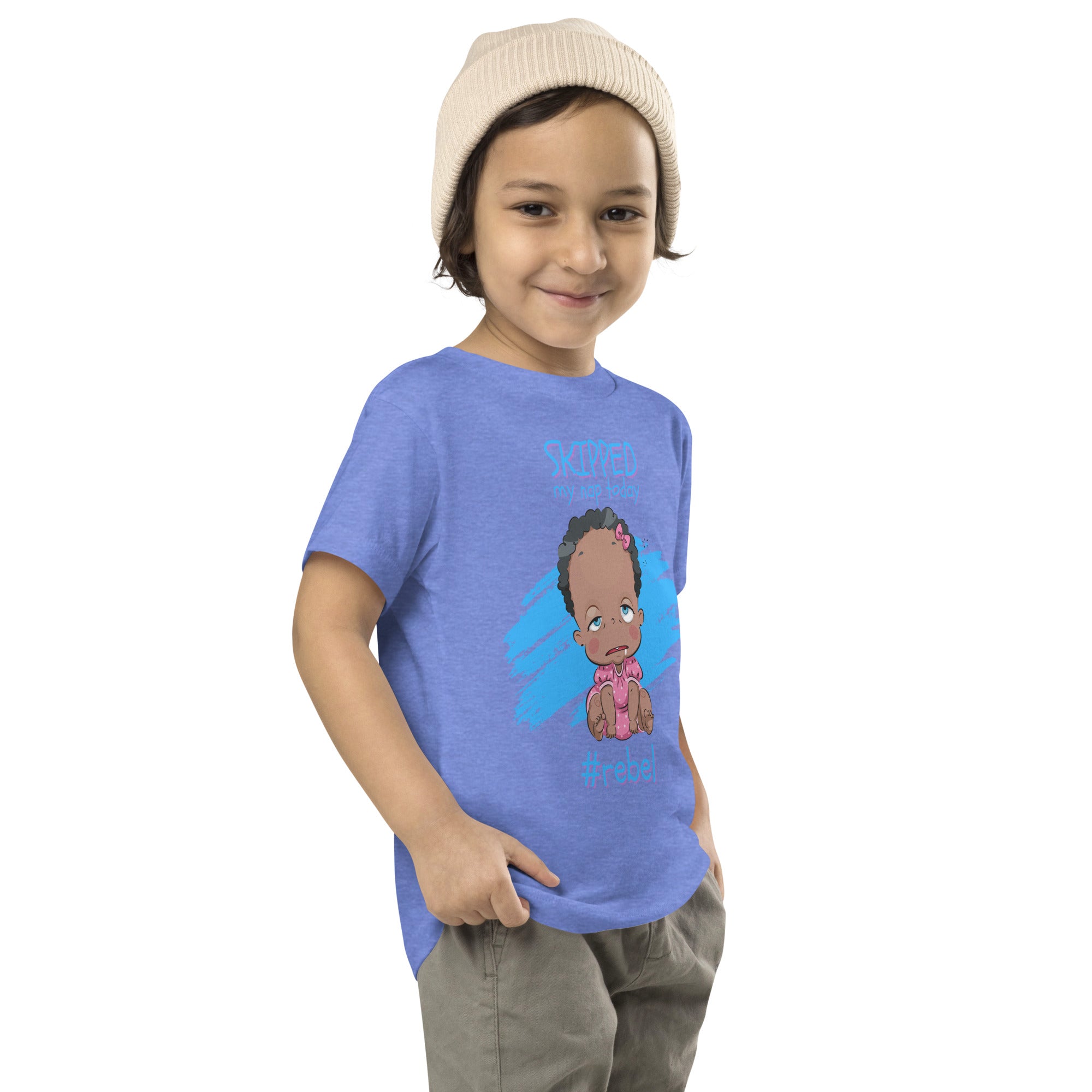 Camiseta de manga corta para niños pequeños - #Rebel (Colores)