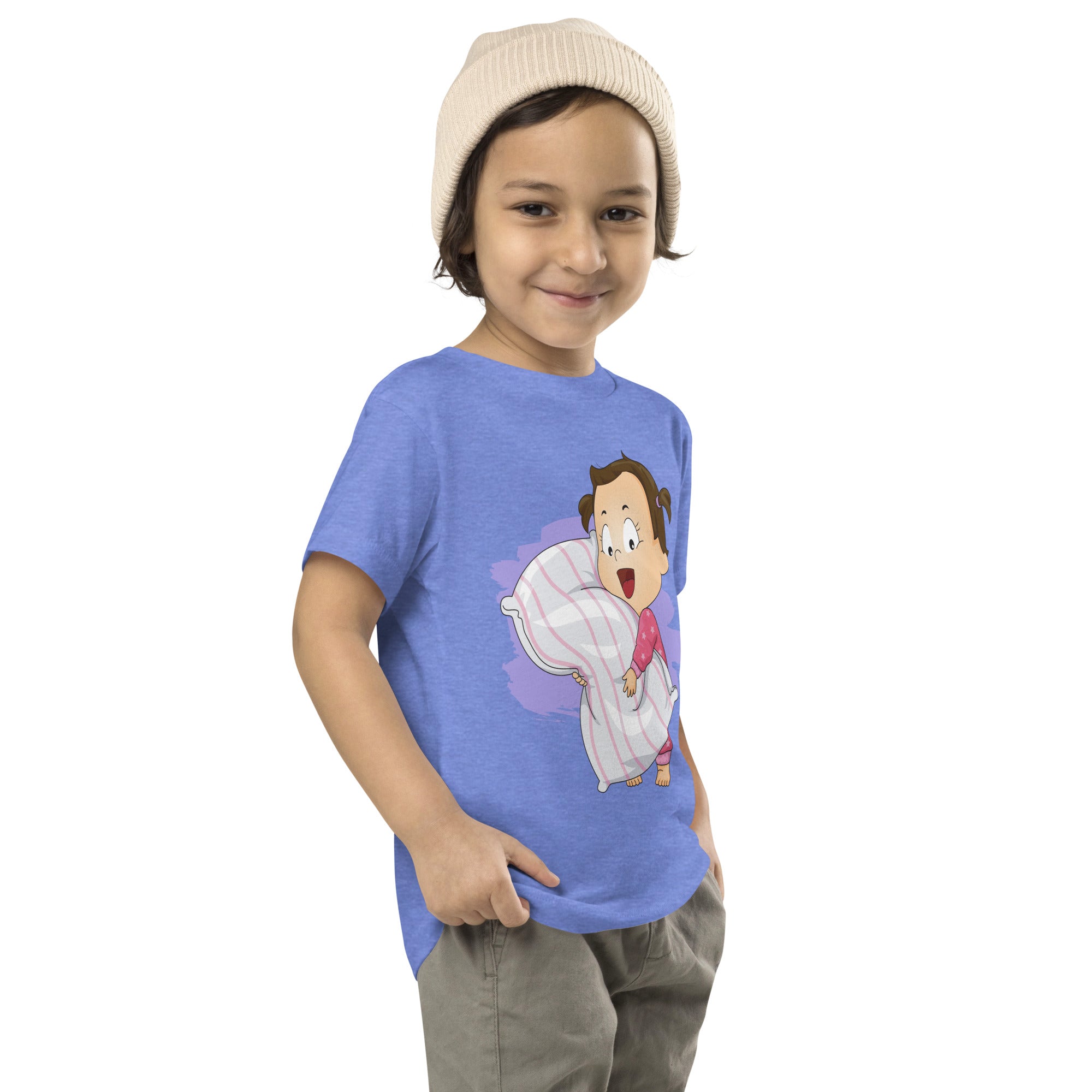 Camiseta de manga corta para niños pequeños - Hora de dormir (colores)