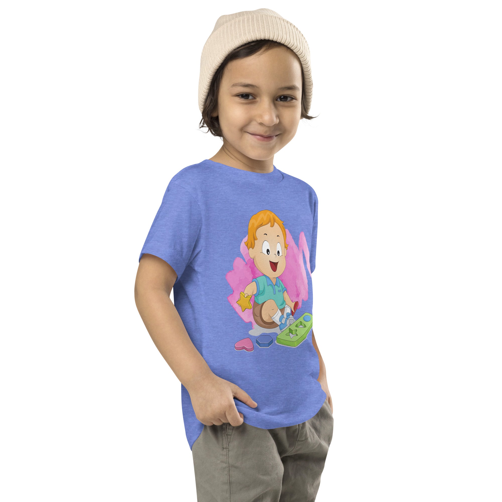 Camiseta de manga corta para niños pequeños - Formas (colores)