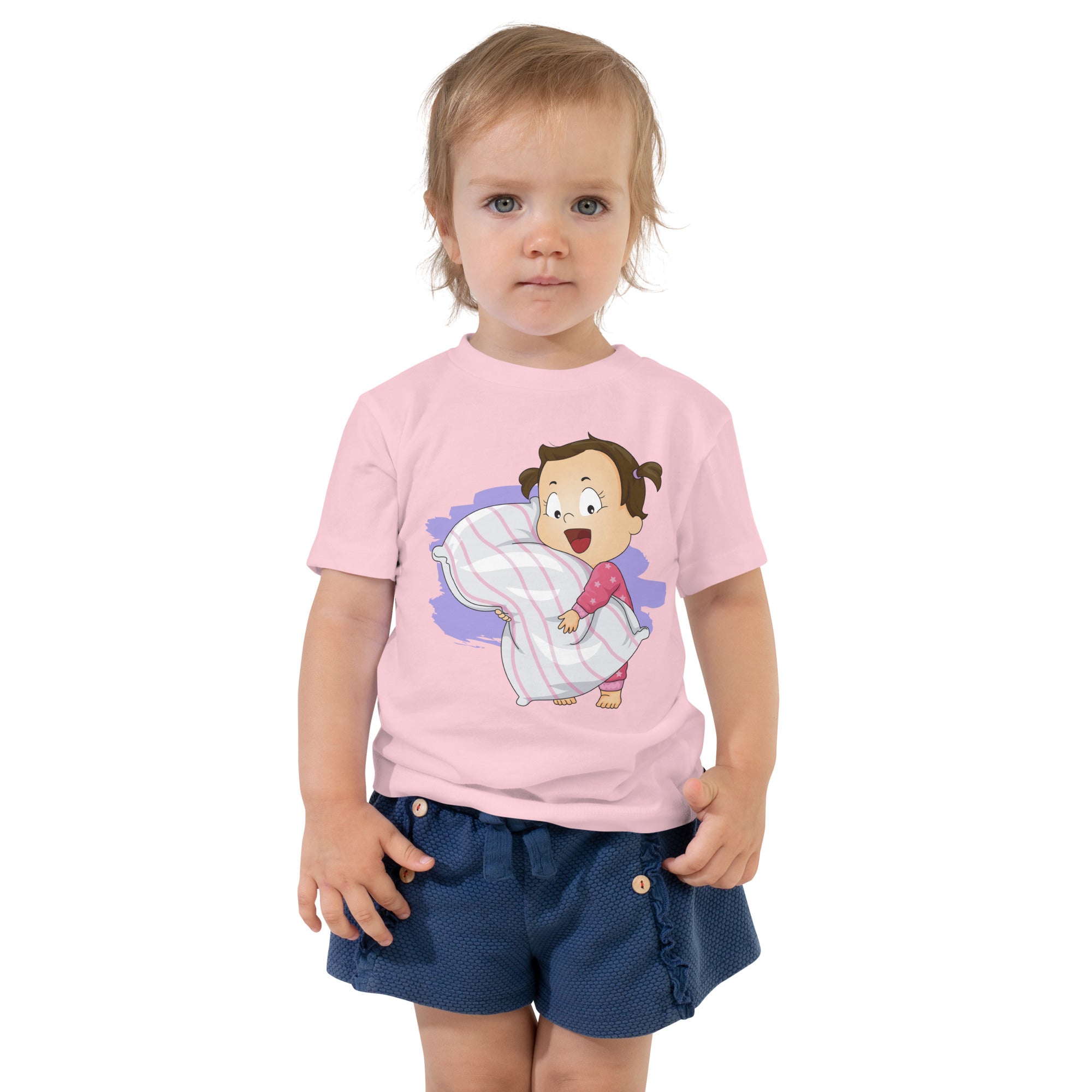 Camiseta de manga corta para niños pequeños - Hora de dormir (colores)