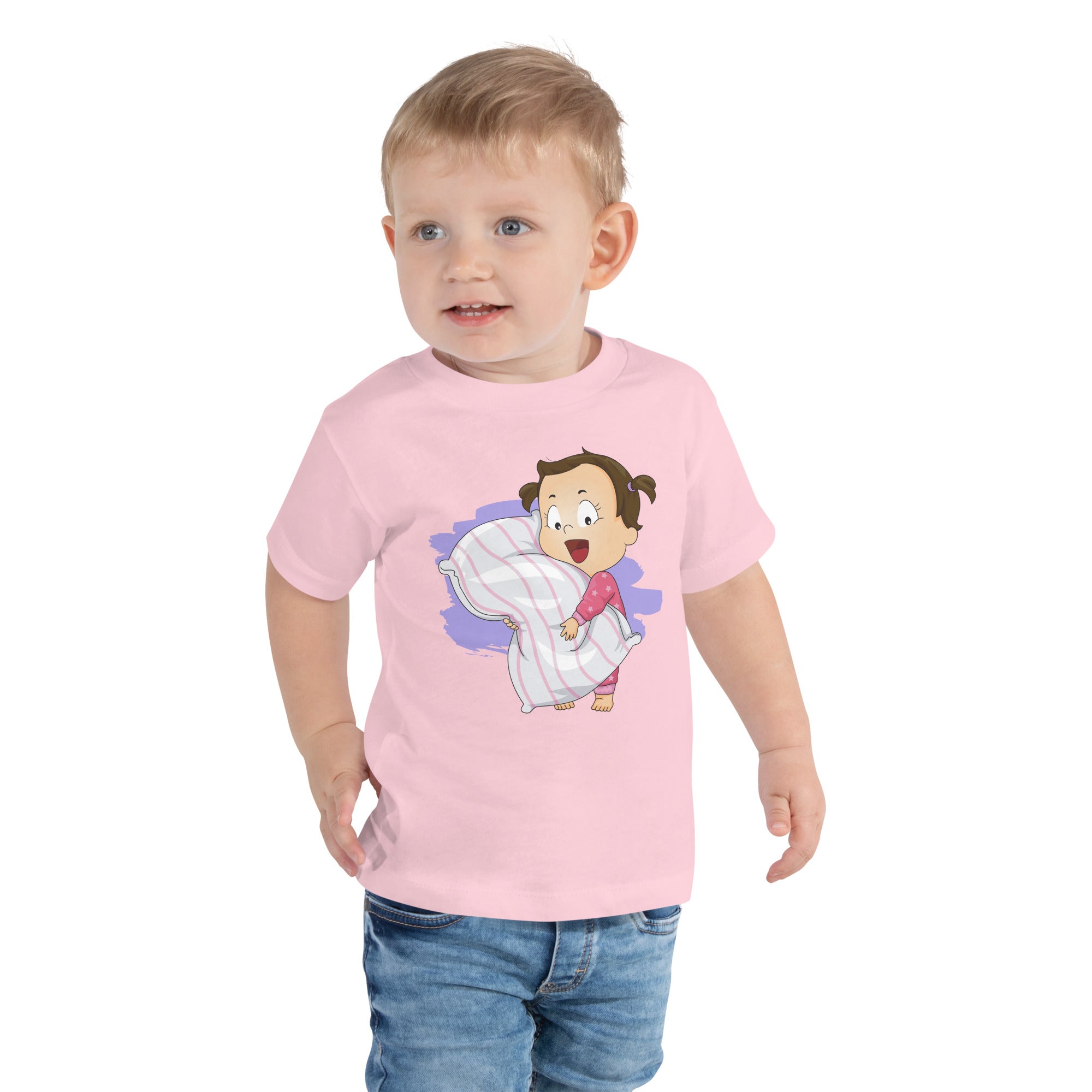 Camiseta de manga corta para niños pequeños - Hora de dormir (colores)