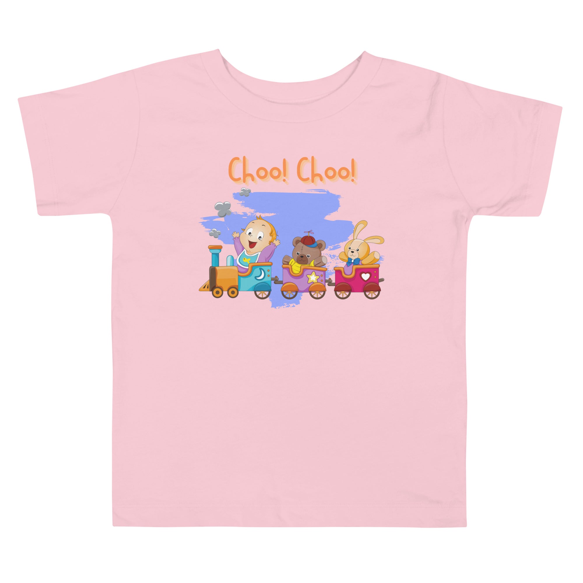 Camiseta de manga corta para niños pequeños - ¡Choo! ¡Chú! (Colores)