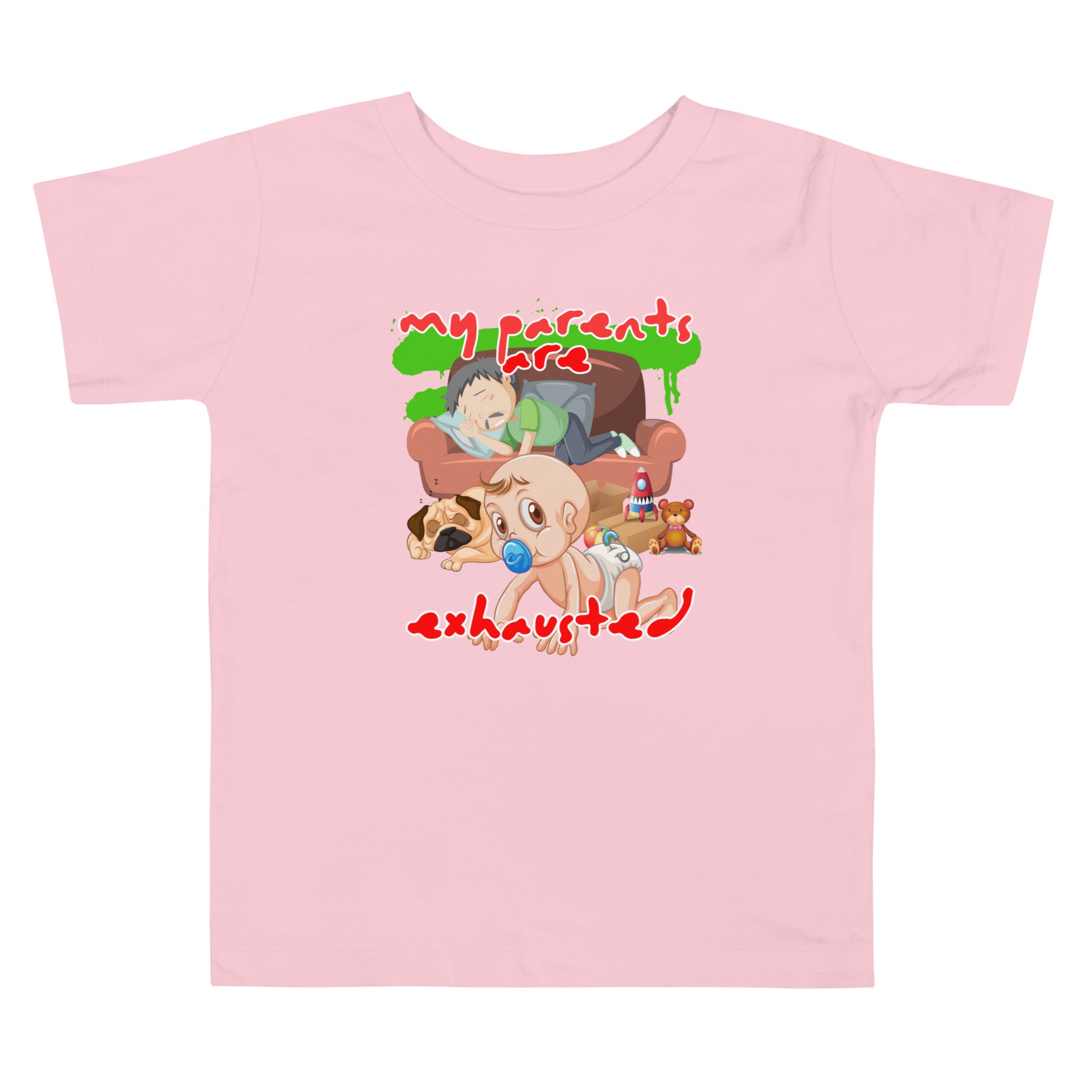 Toddler Short Sleeve Tee - Exhausted (Colors)