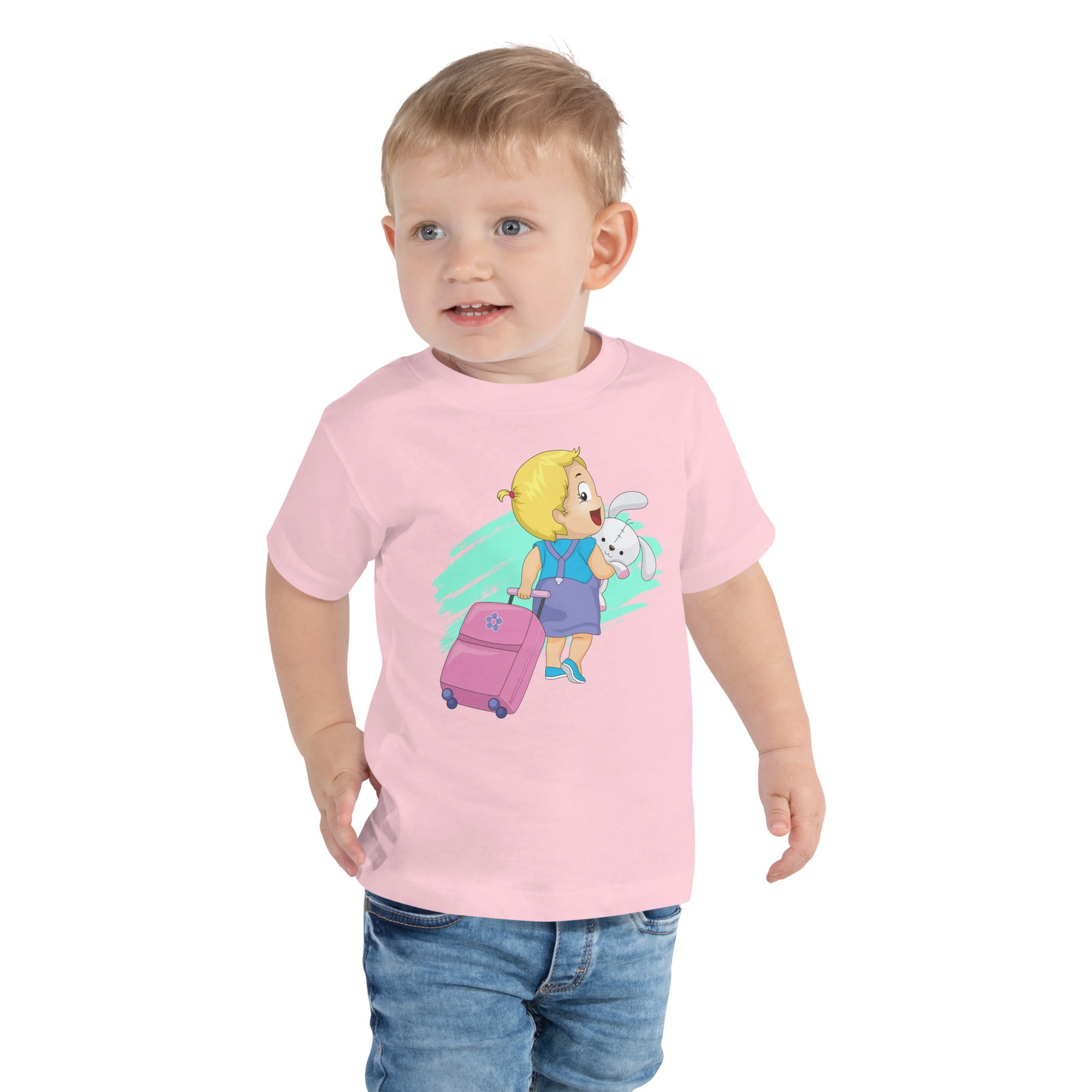 Camiseta de manga corta para niños pequeños - A casa de la abuela (colores)