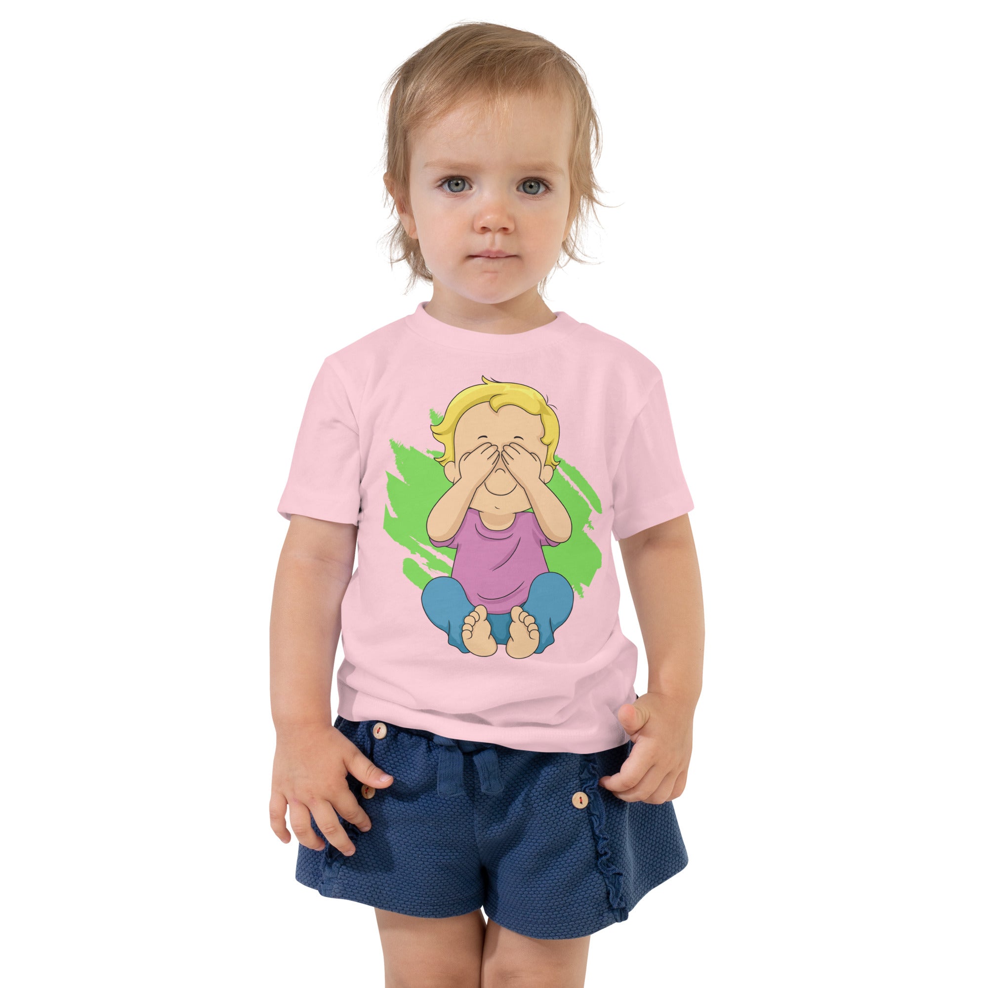 Camiseta de manga corta para niños pequeños - Peekaboo (Colores)