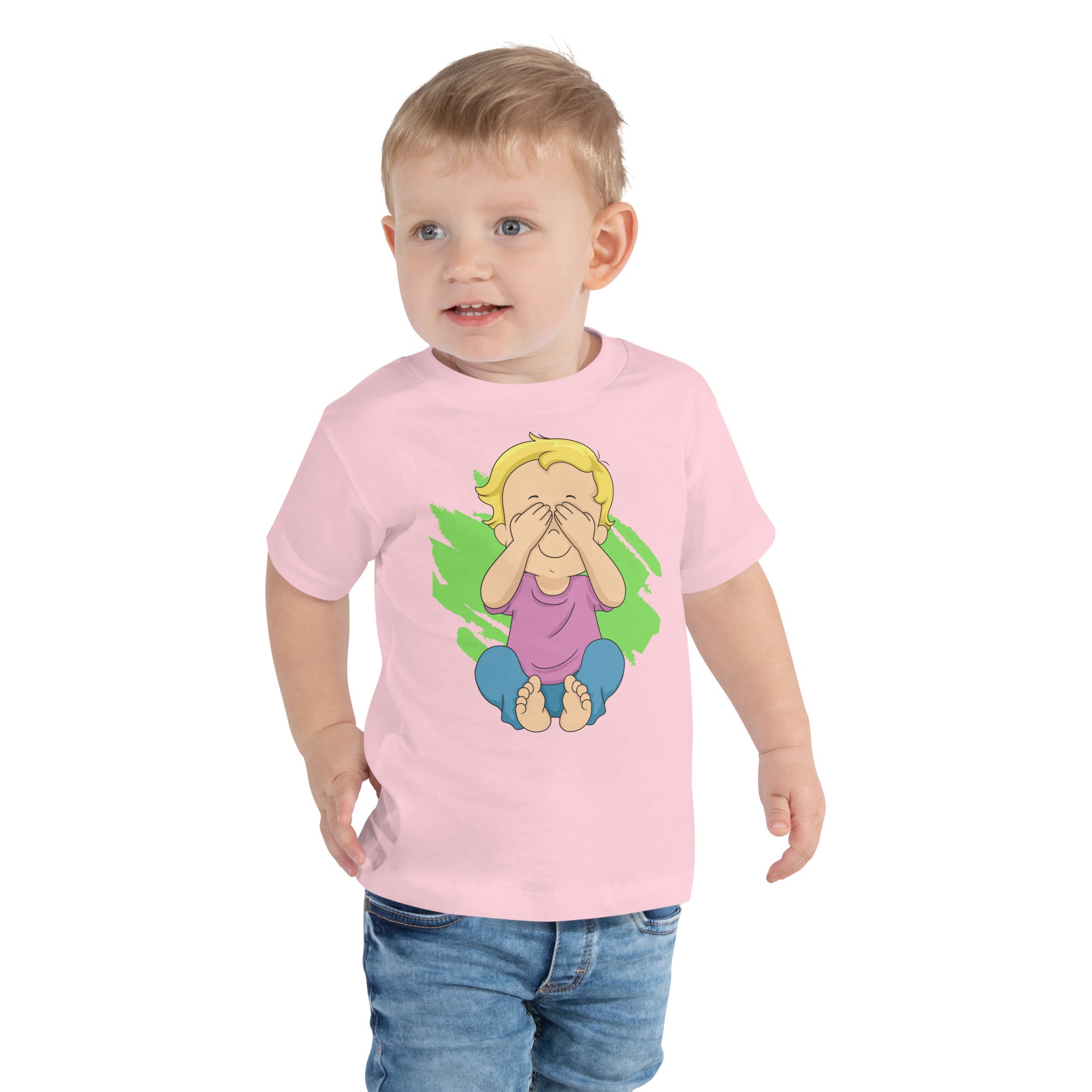 Camiseta de manga corta para niños pequeños - Peekaboo (Colores)