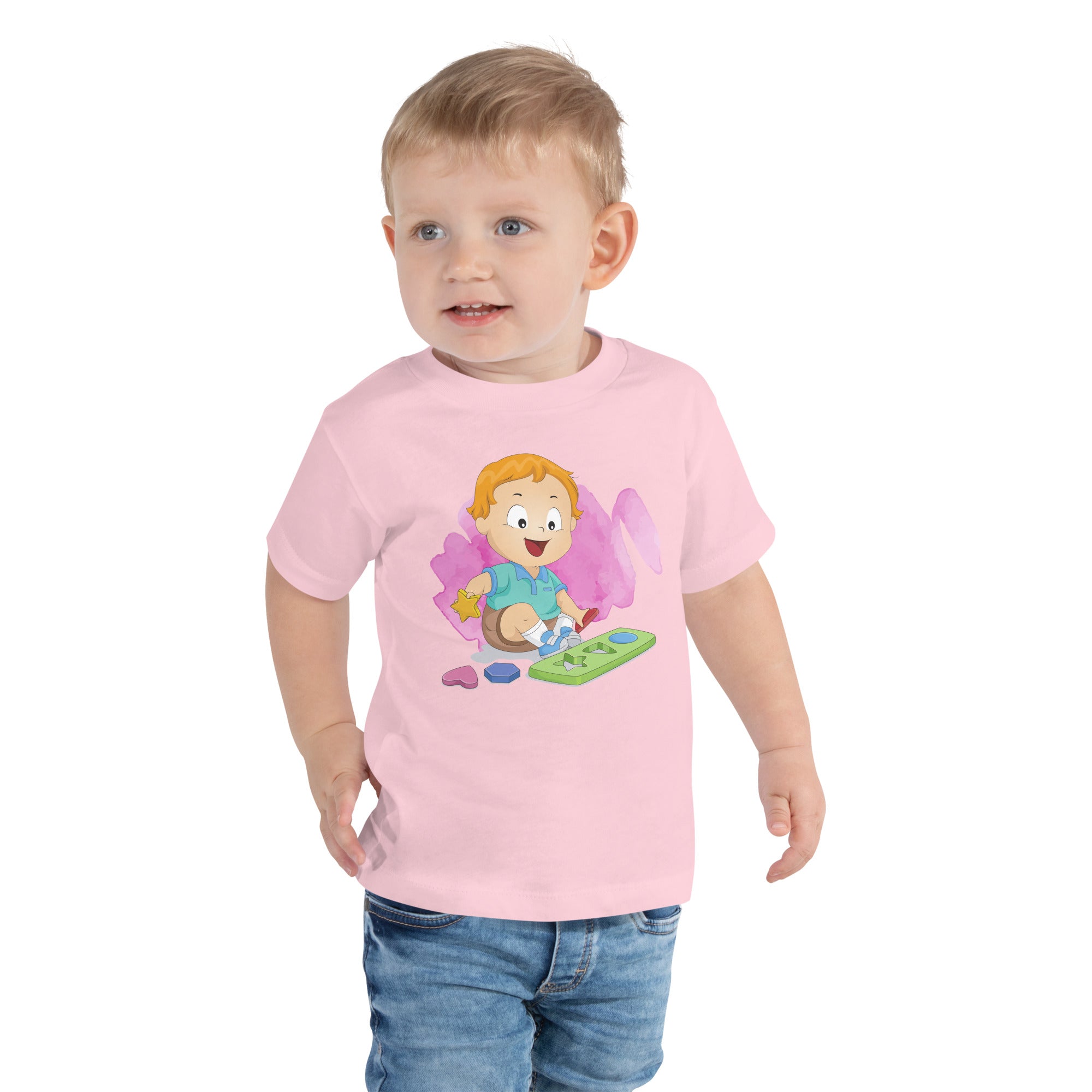 Camiseta de manga corta para niños pequeños - Formas (colores)