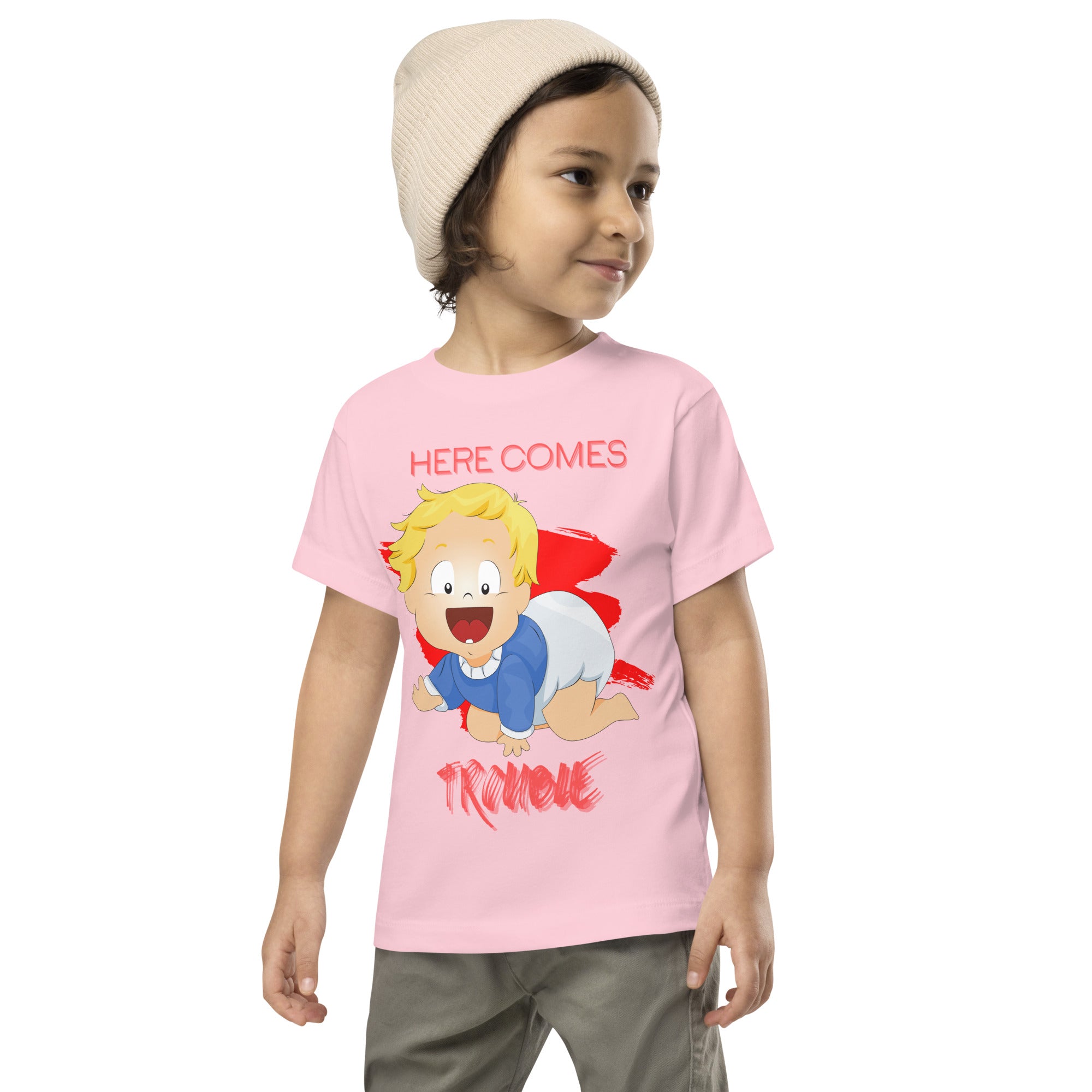 Toddler Short Sleeve Tee - Trouble (Colors)