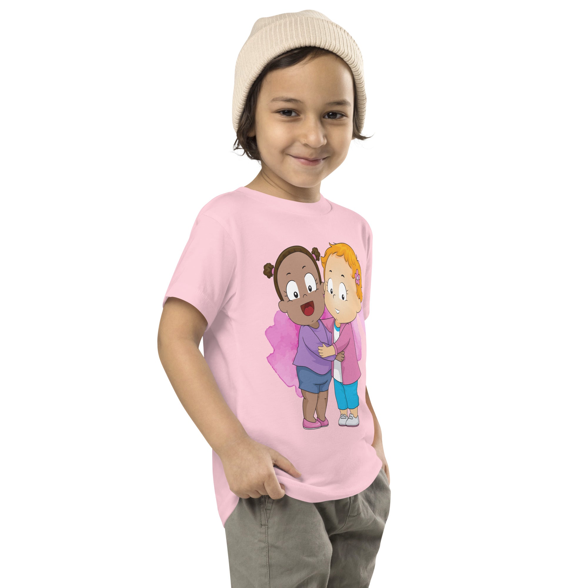 Camiseta de manga corta para niños pequeños - Besties (Colores)