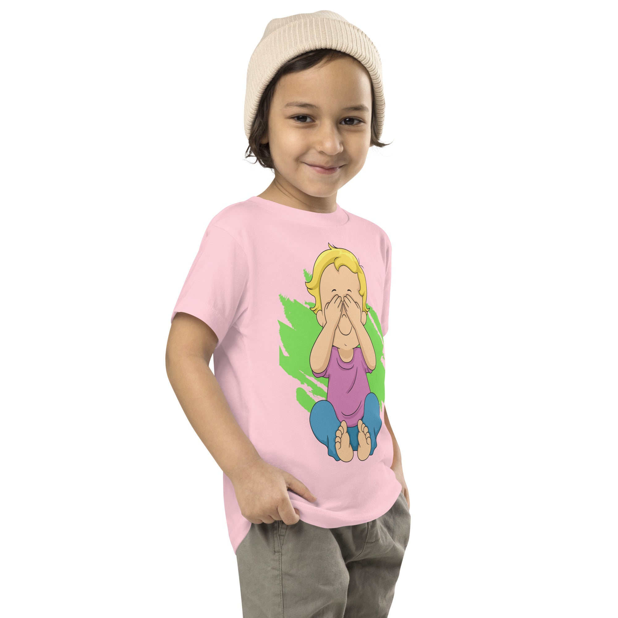 Camiseta de manga corta para niños pequeños - Peekaboo (Colores)