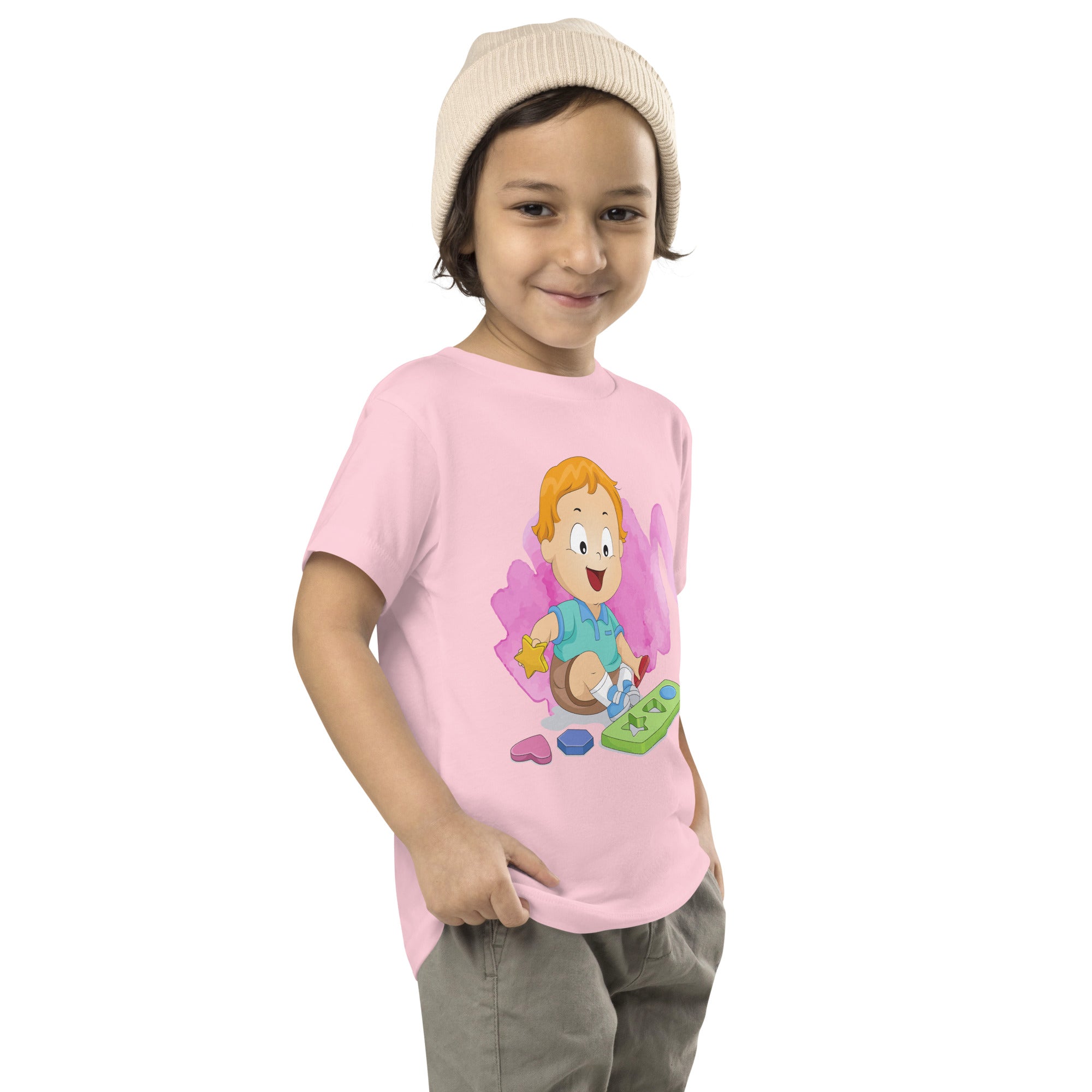 Camiseta de manga corta para niños pequeños - Formas (colores)