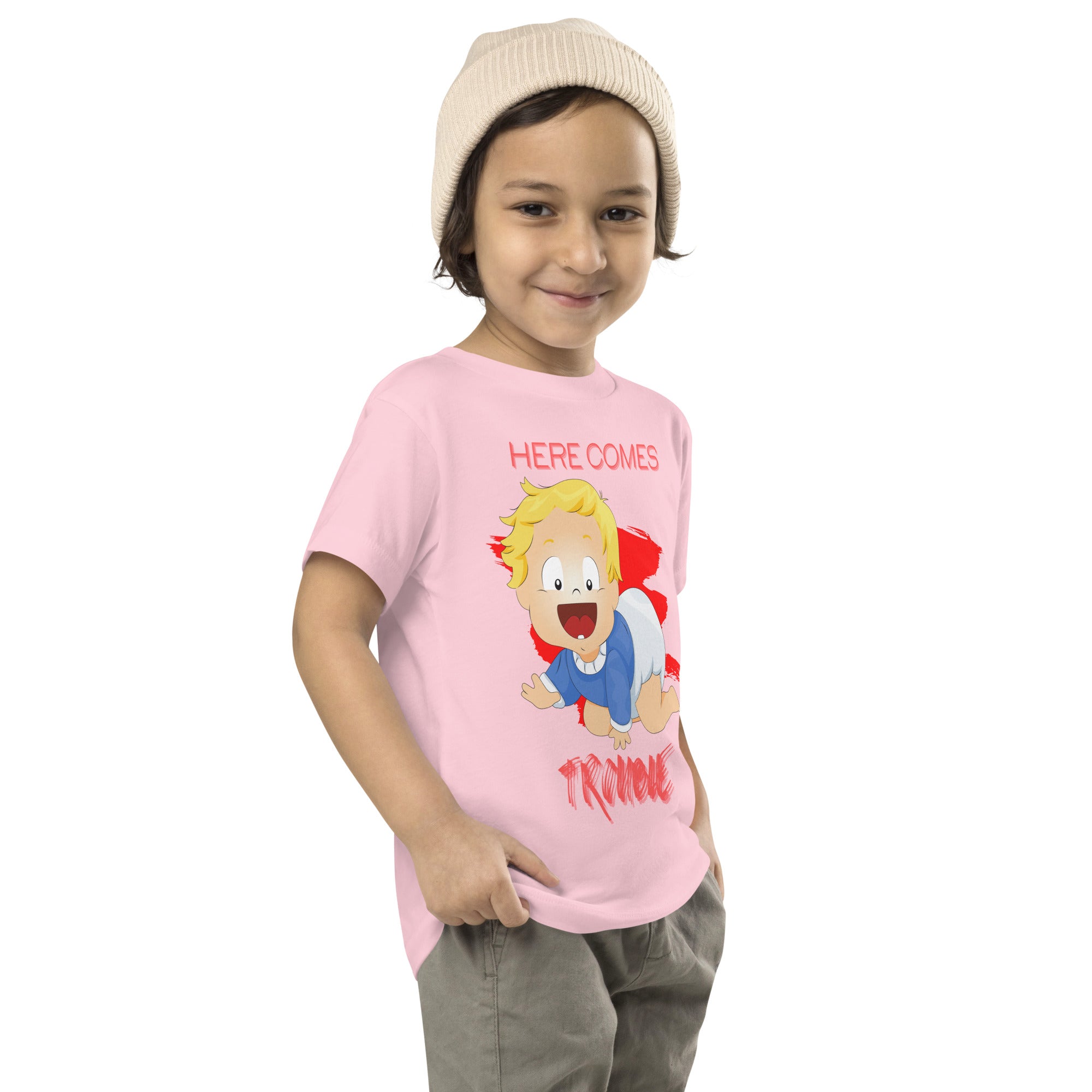 Toddler Short Sleeve Tee - Trouble (Colors)