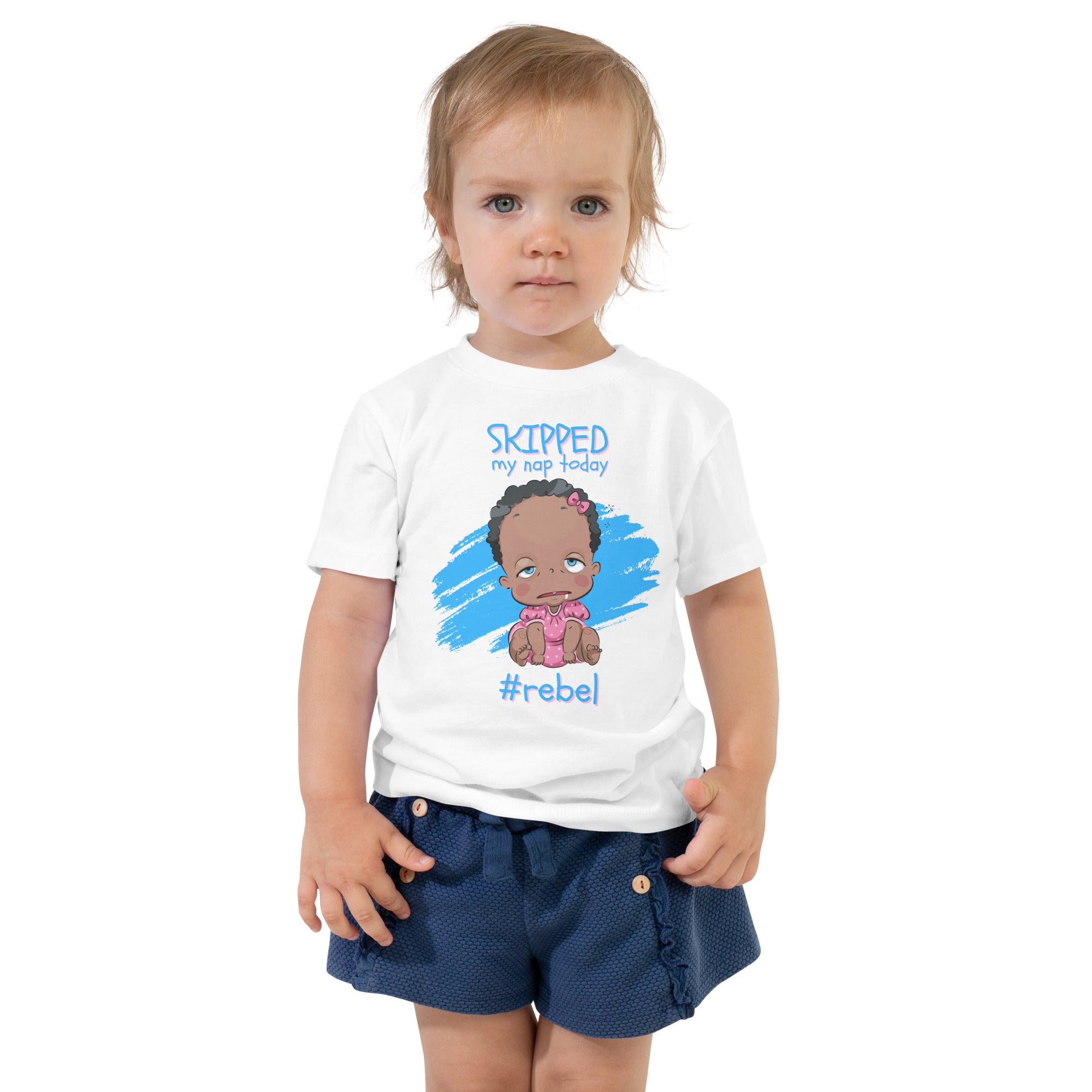 Camiseta de manga corta para niños pequeños - #Rebel (Blanco)