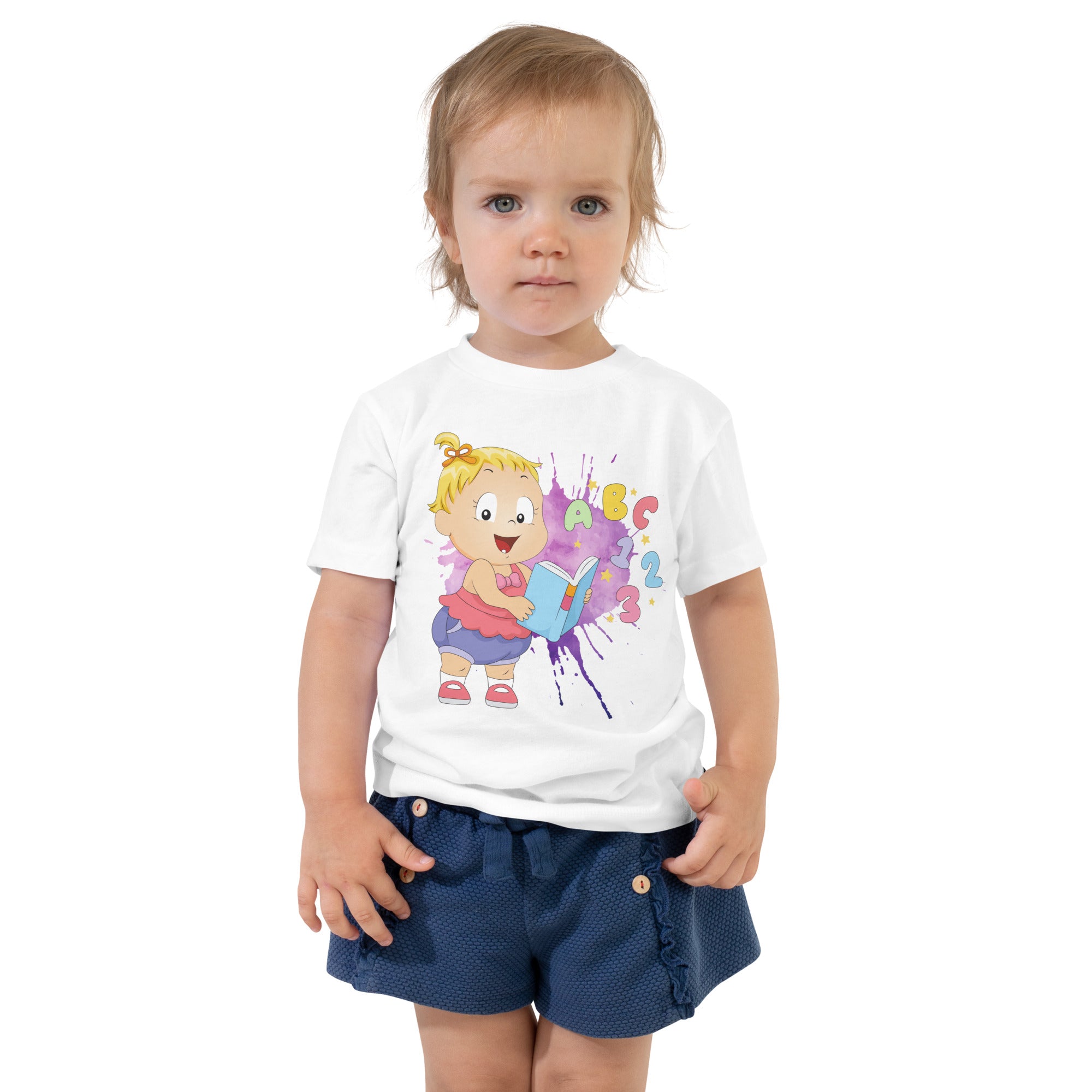 Toddler Short Sleeve Tee - ABC123 (White)