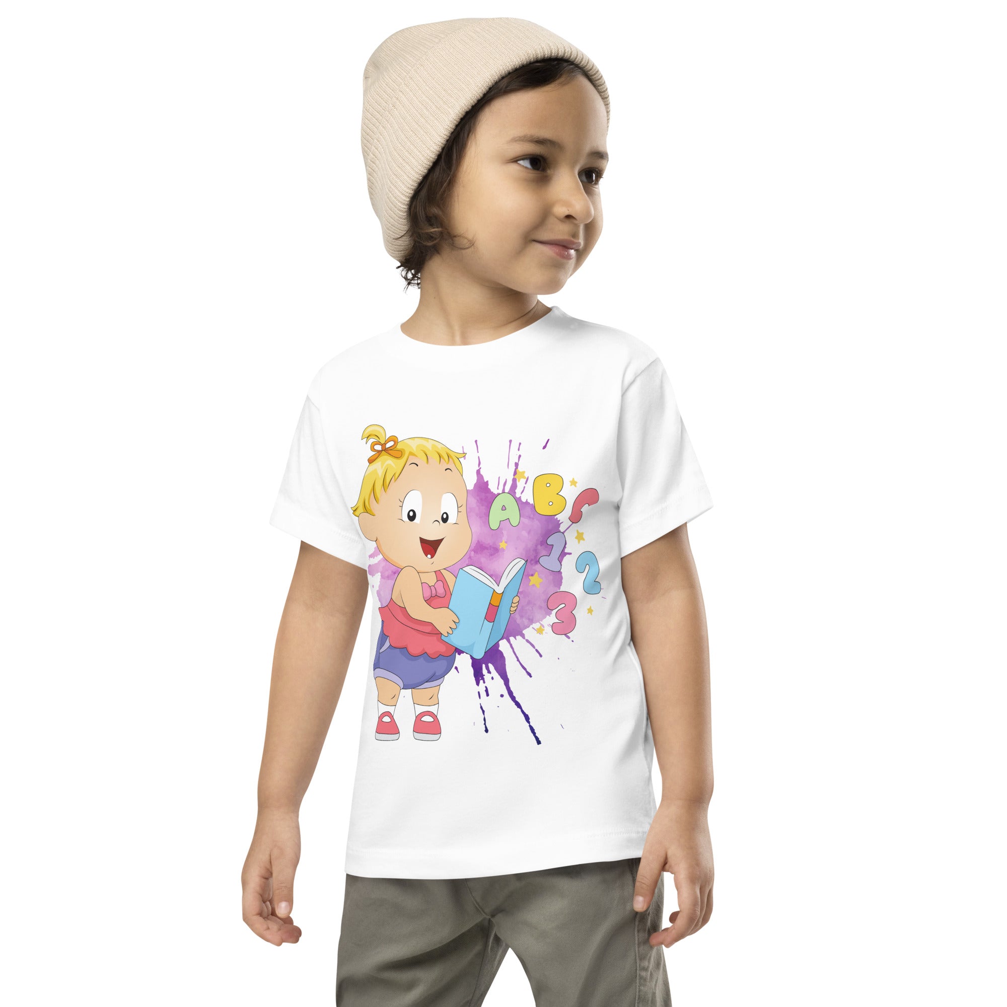 Toddler Short Sleeve Tee - ABC123 (White)