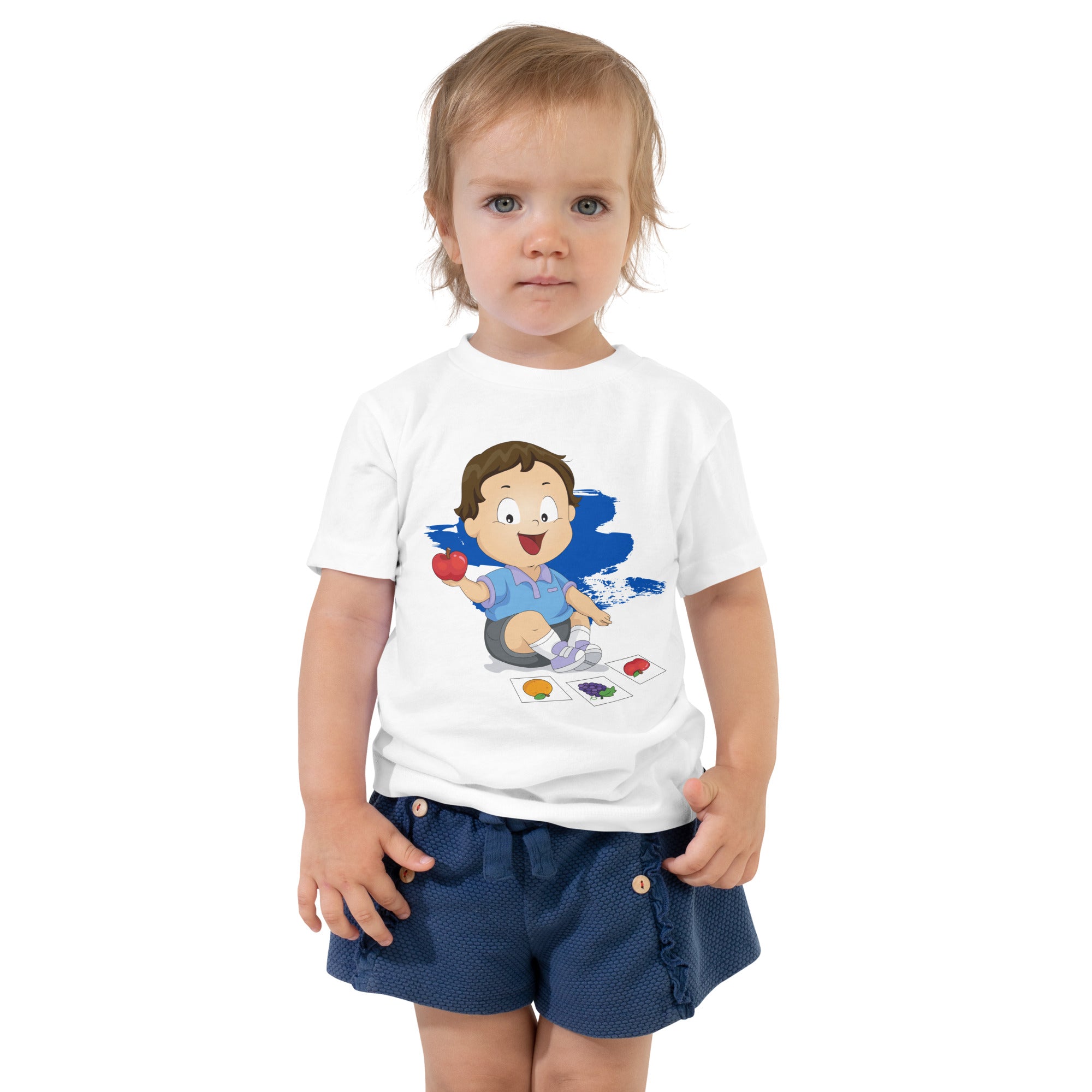 Toddler Short Sleeve Tee - Apple (White)