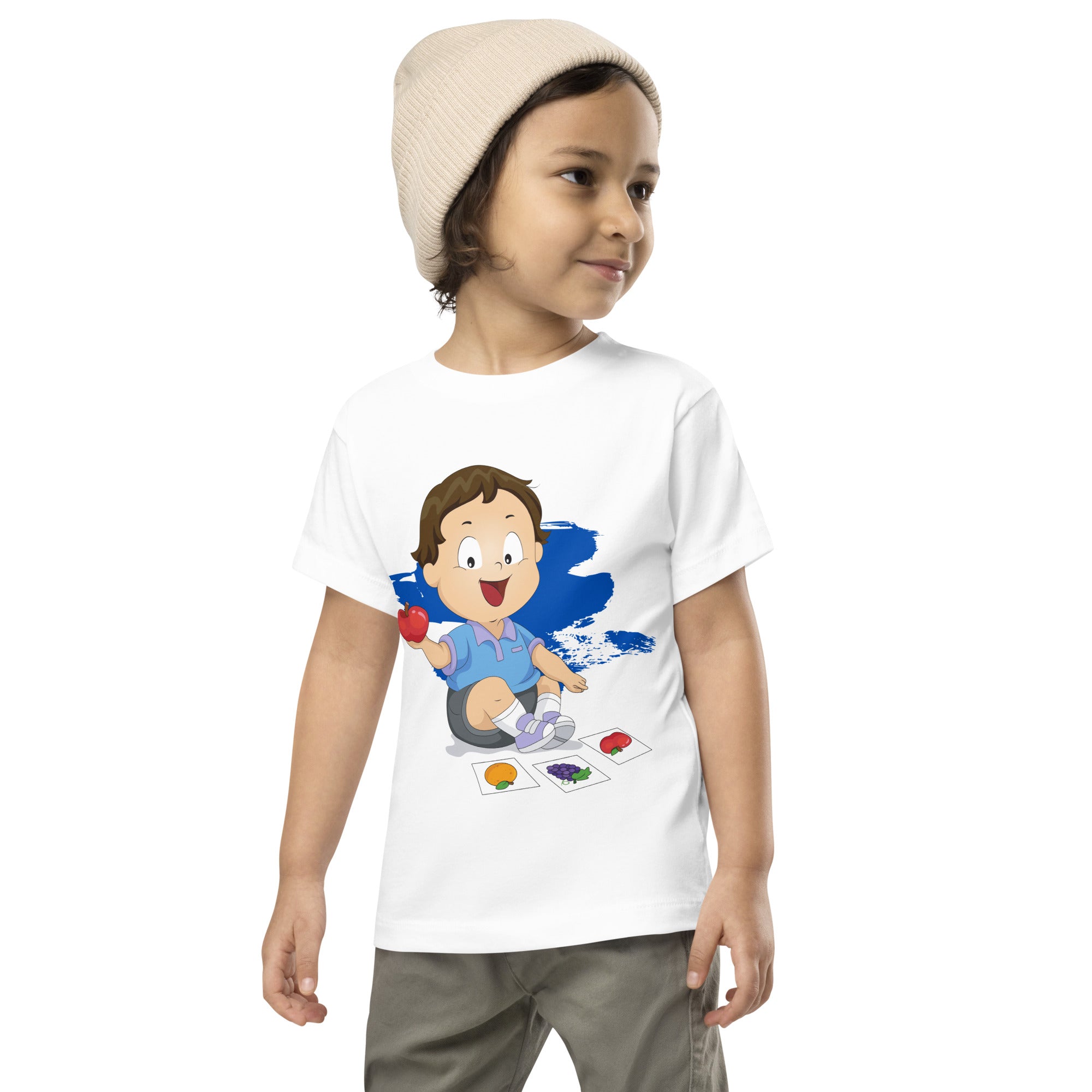 Toddler Short Sleeve Tee - Apple (White)