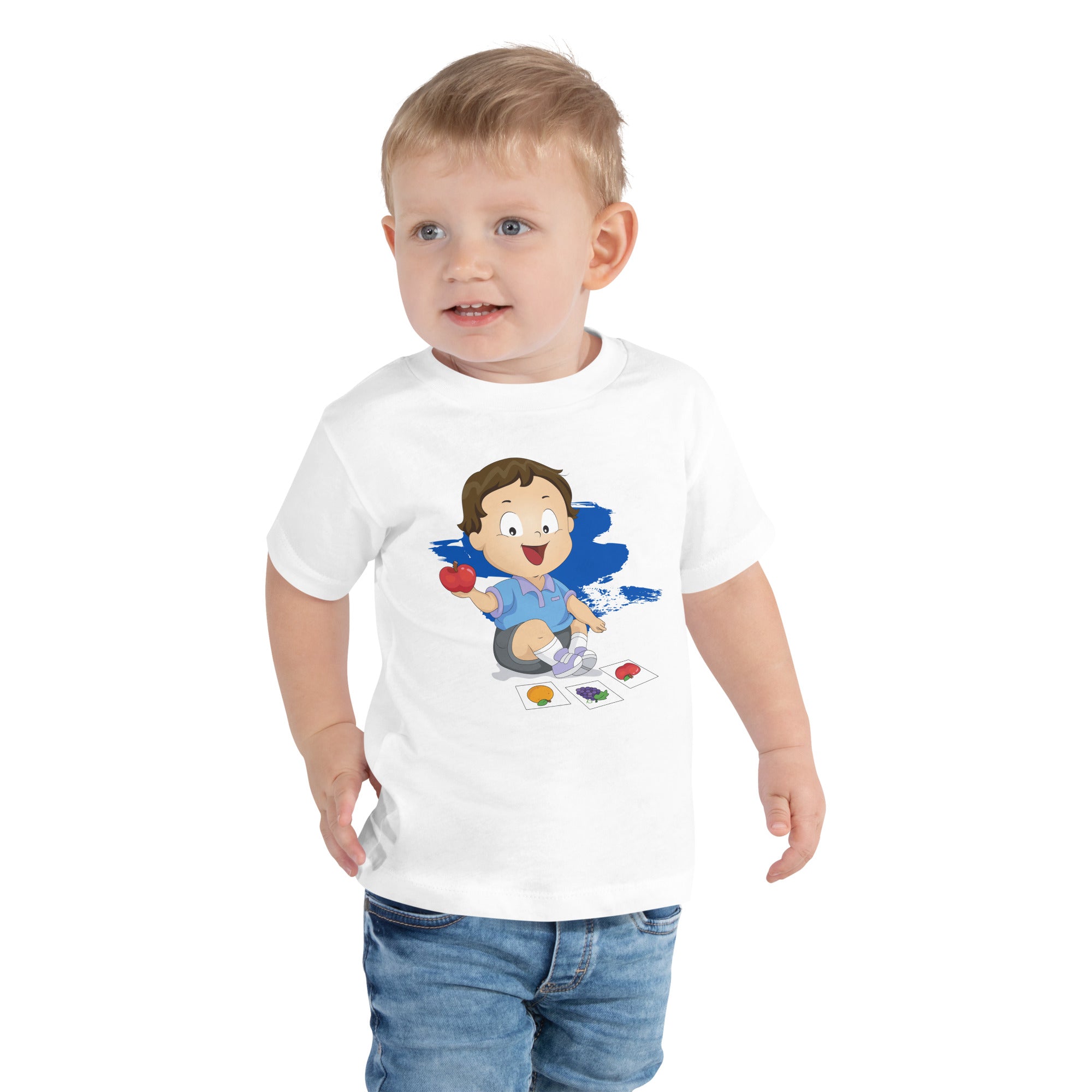 Toddler Short Sleeve Tee - Apple (White)