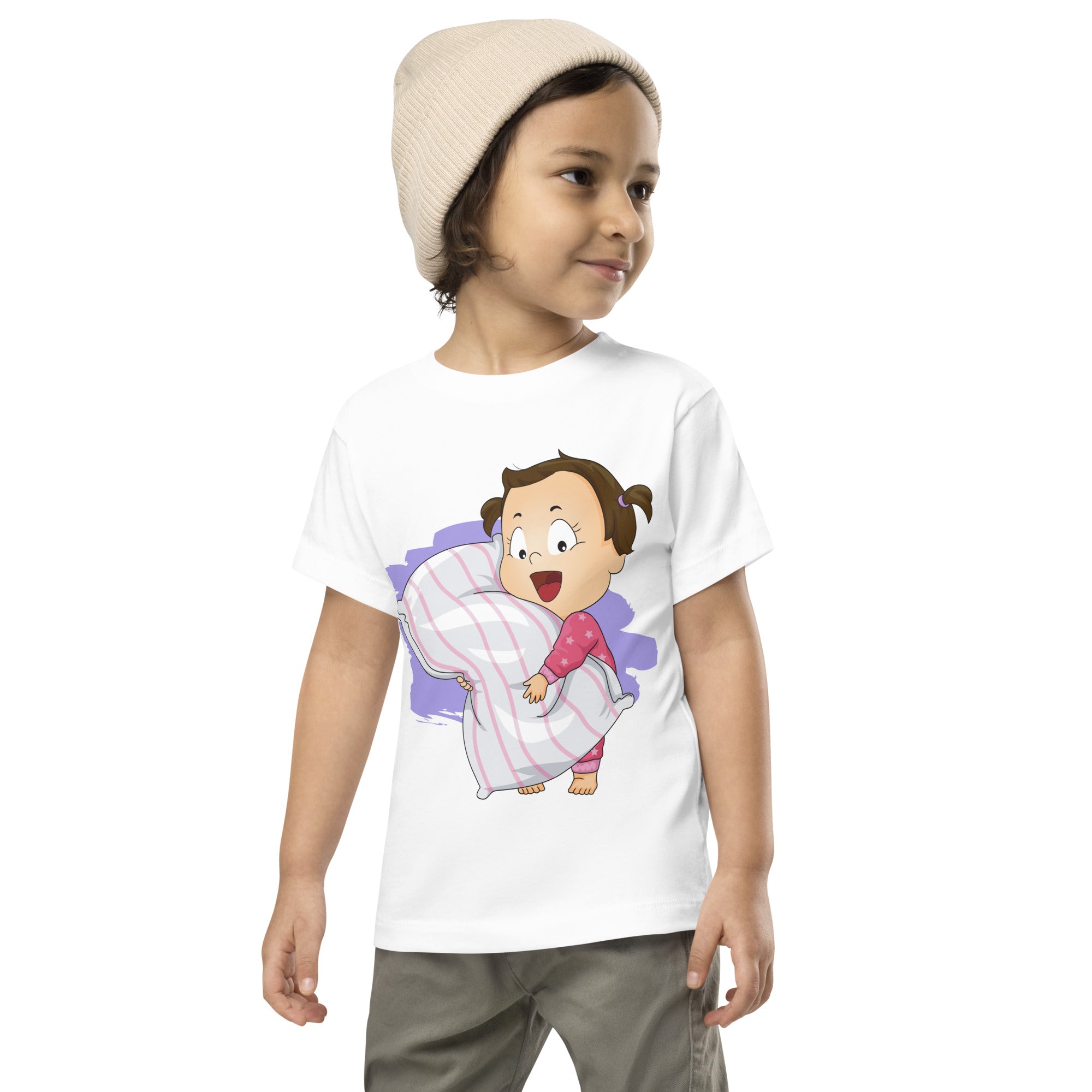 Toddler Short Sleeve Tee - Bedtime (White)