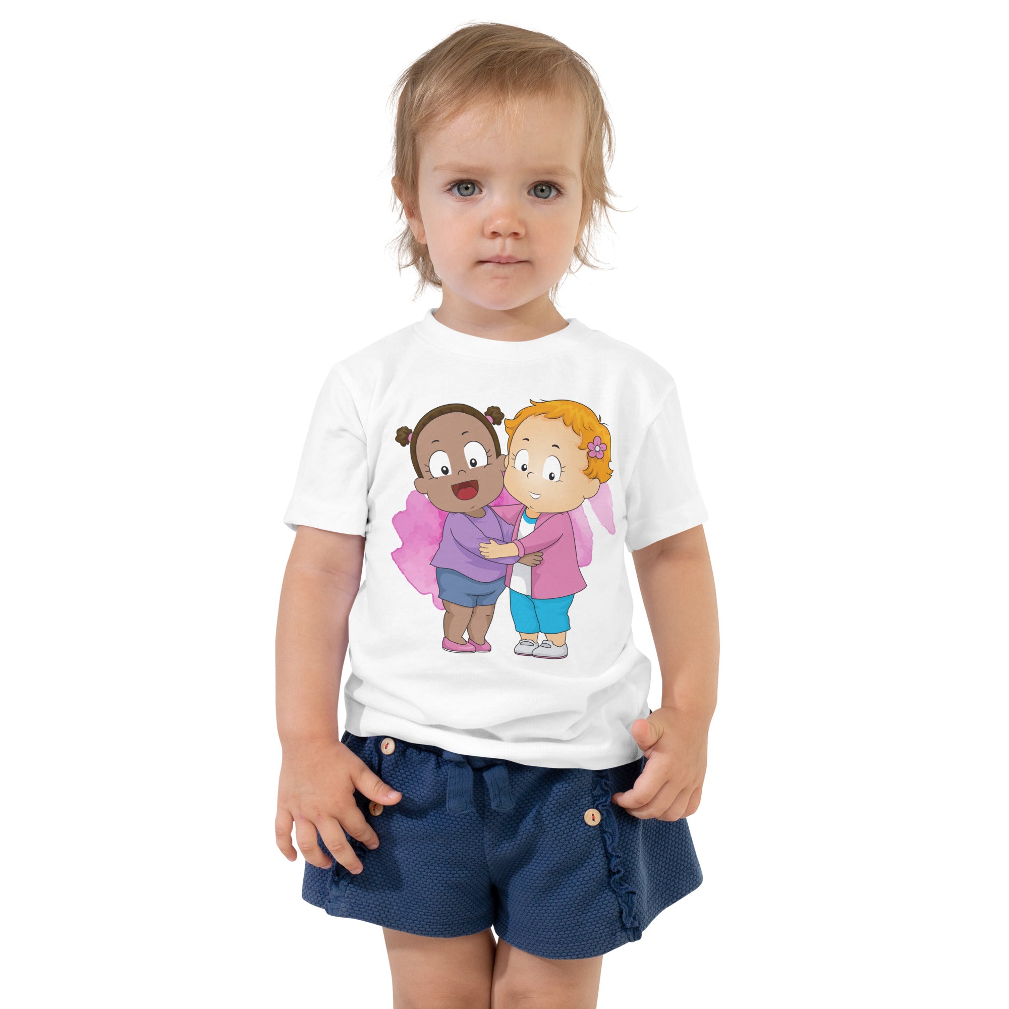 Camiseta de manga corta para niños pequeños - Besties (Blanco)