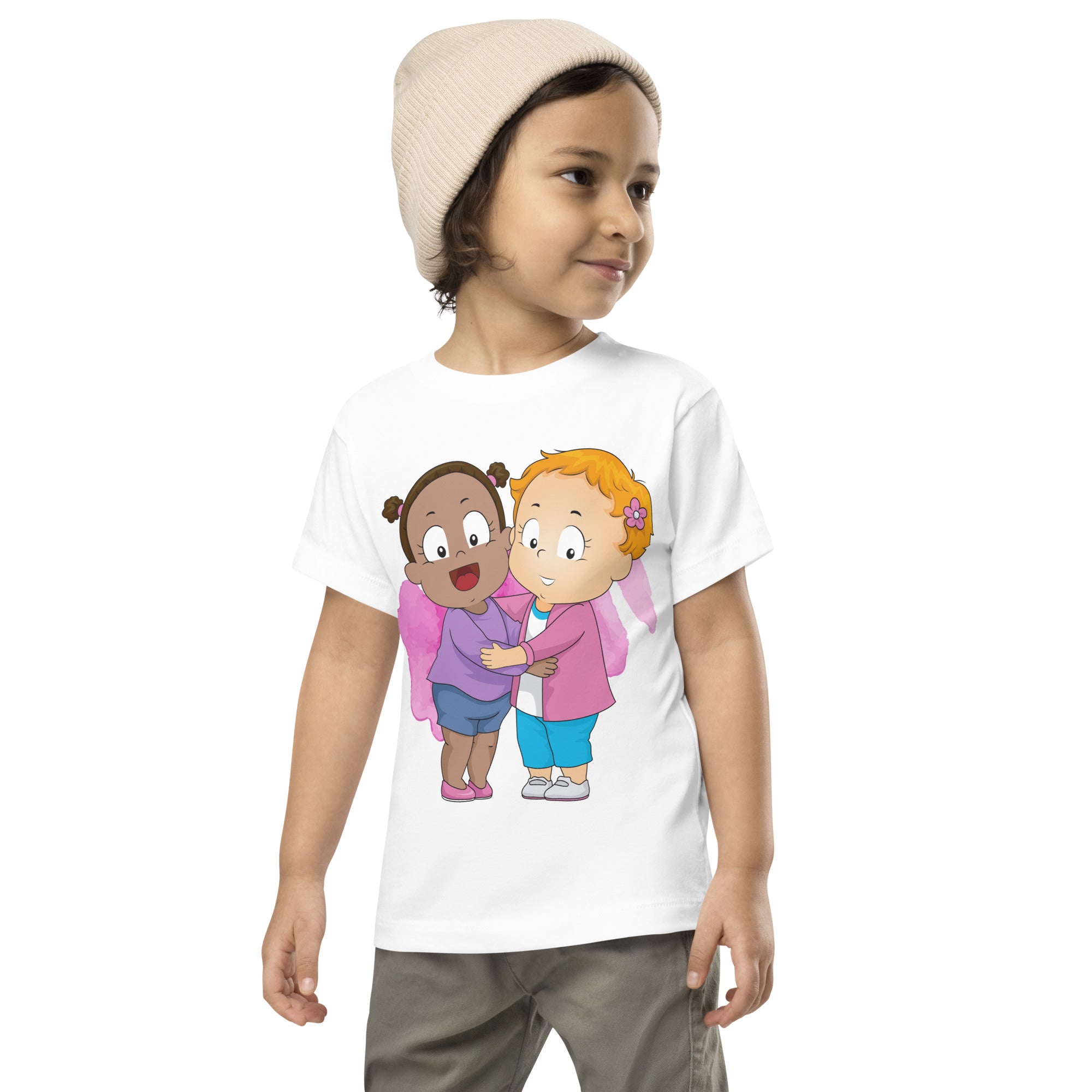 Camiseta de manga corta para niños pequeños - Besties (Blanco)