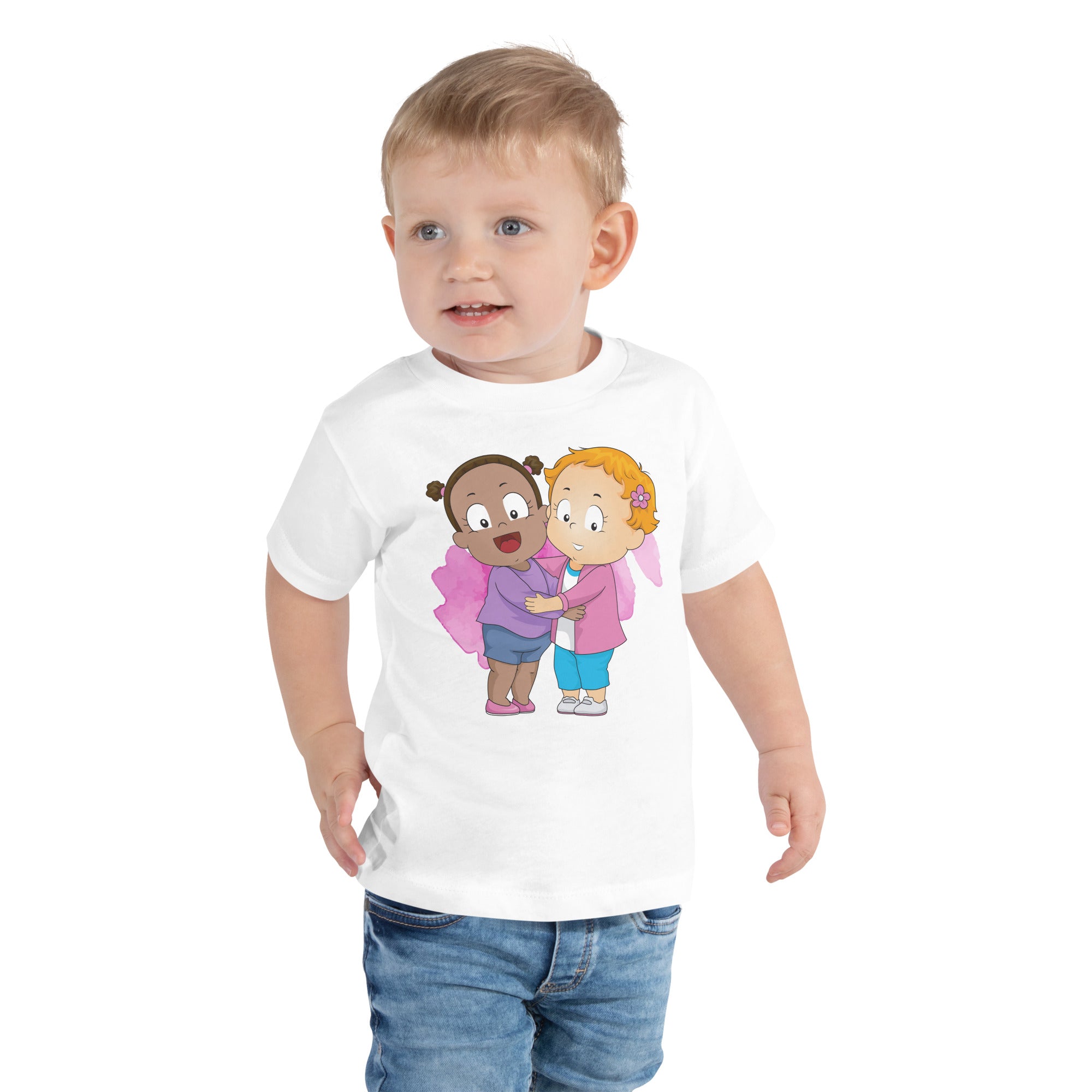 Toddler Short Sleeve Tee - Besties (White)