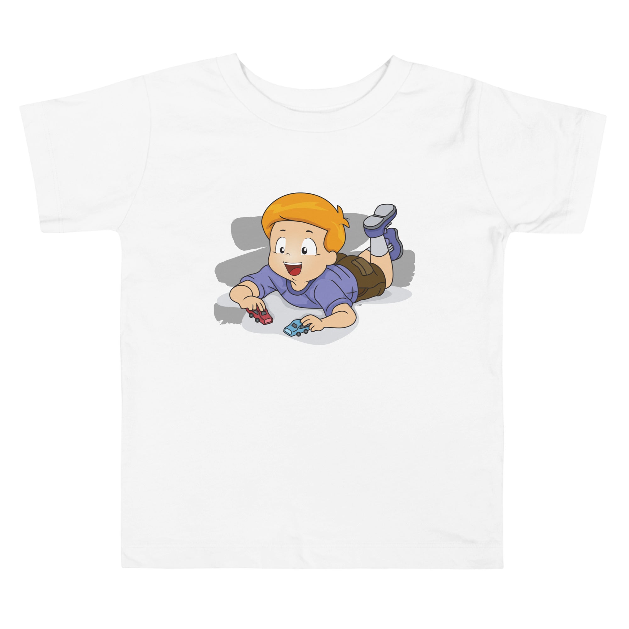 Toddler Short Sleeve Tee - Cars (White)