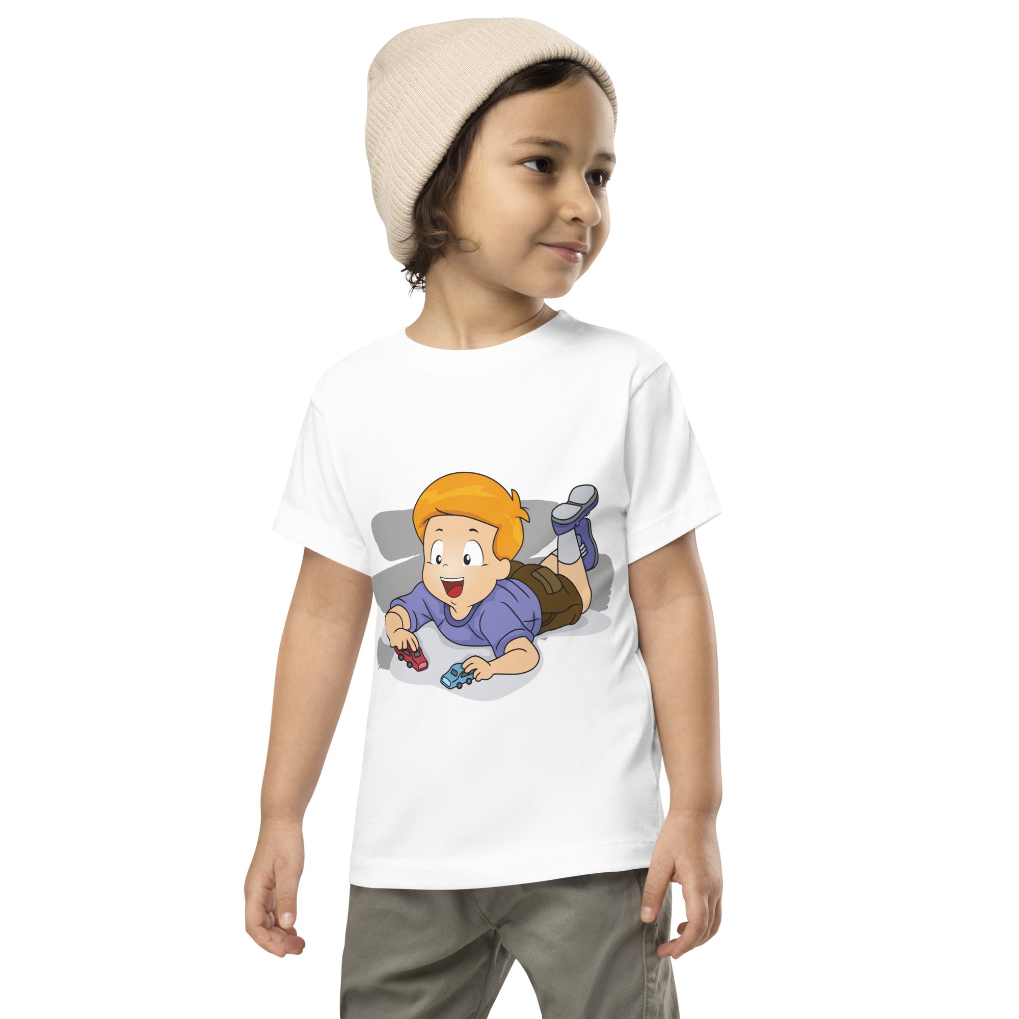 Camiseta de manga corta para niños pequeños - Cars (Blanco)