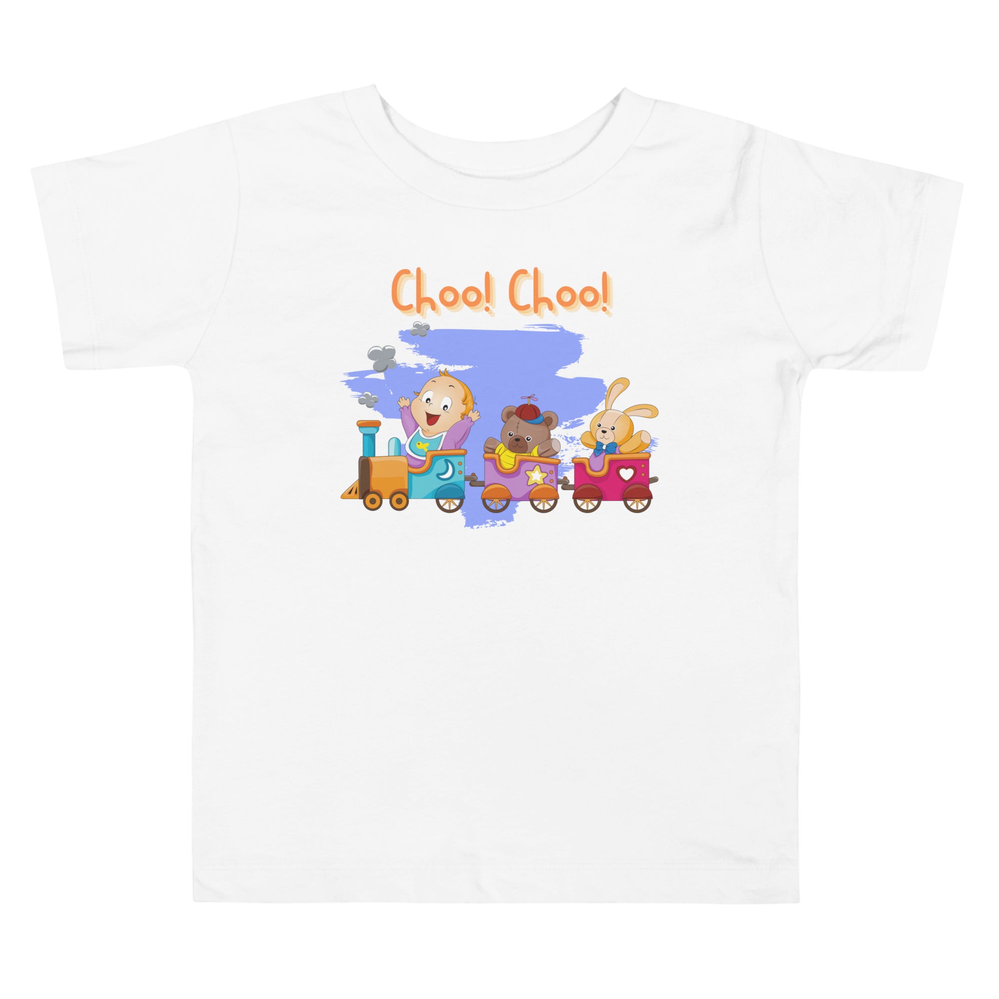 Toddler Short Sleeve Tee - Choo! Choo! (White)