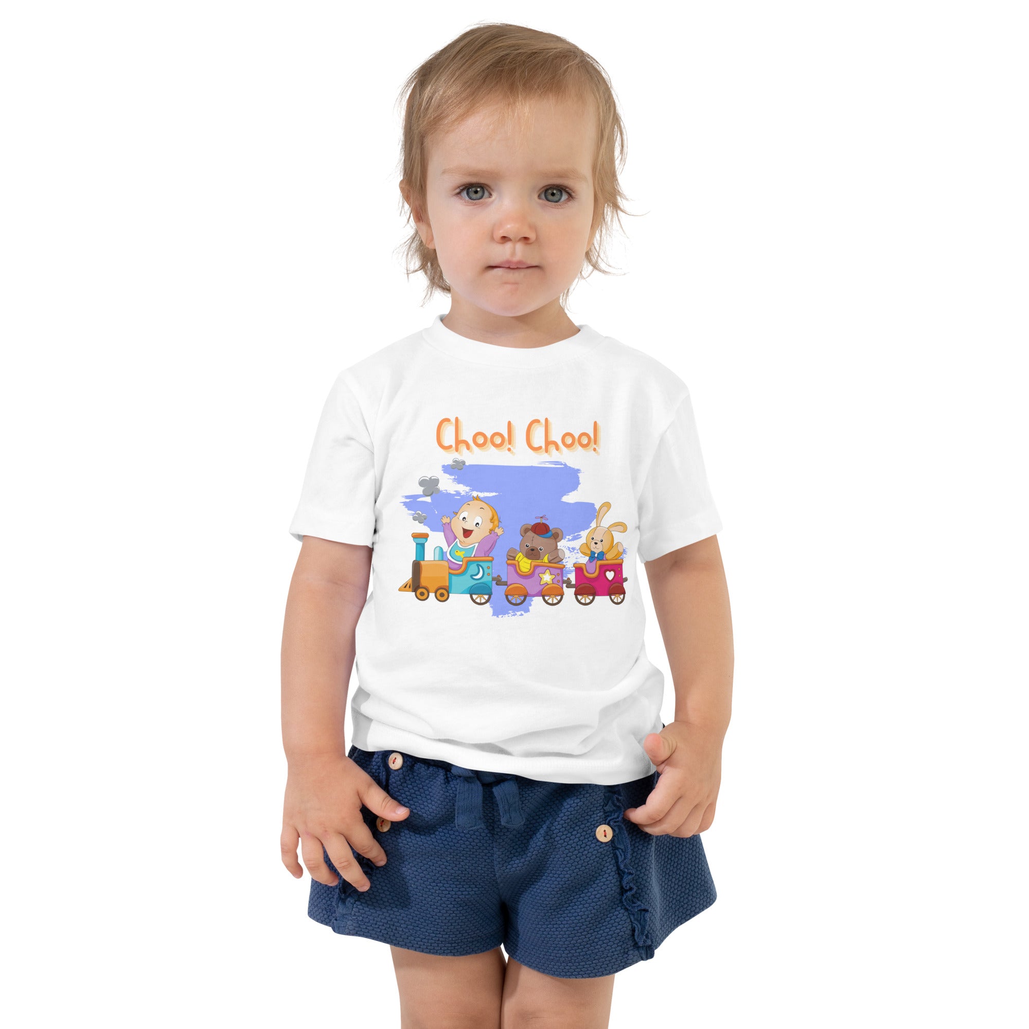 Camiseta de manga corta para niños pequeños - ¡Choo! ¡Chú! (Blanco)