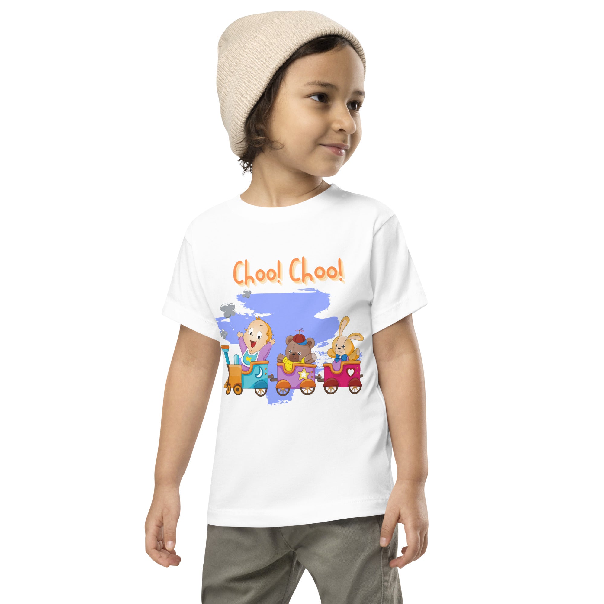 Toddler Short Sleeve Tee - Choo! Choo! (White)