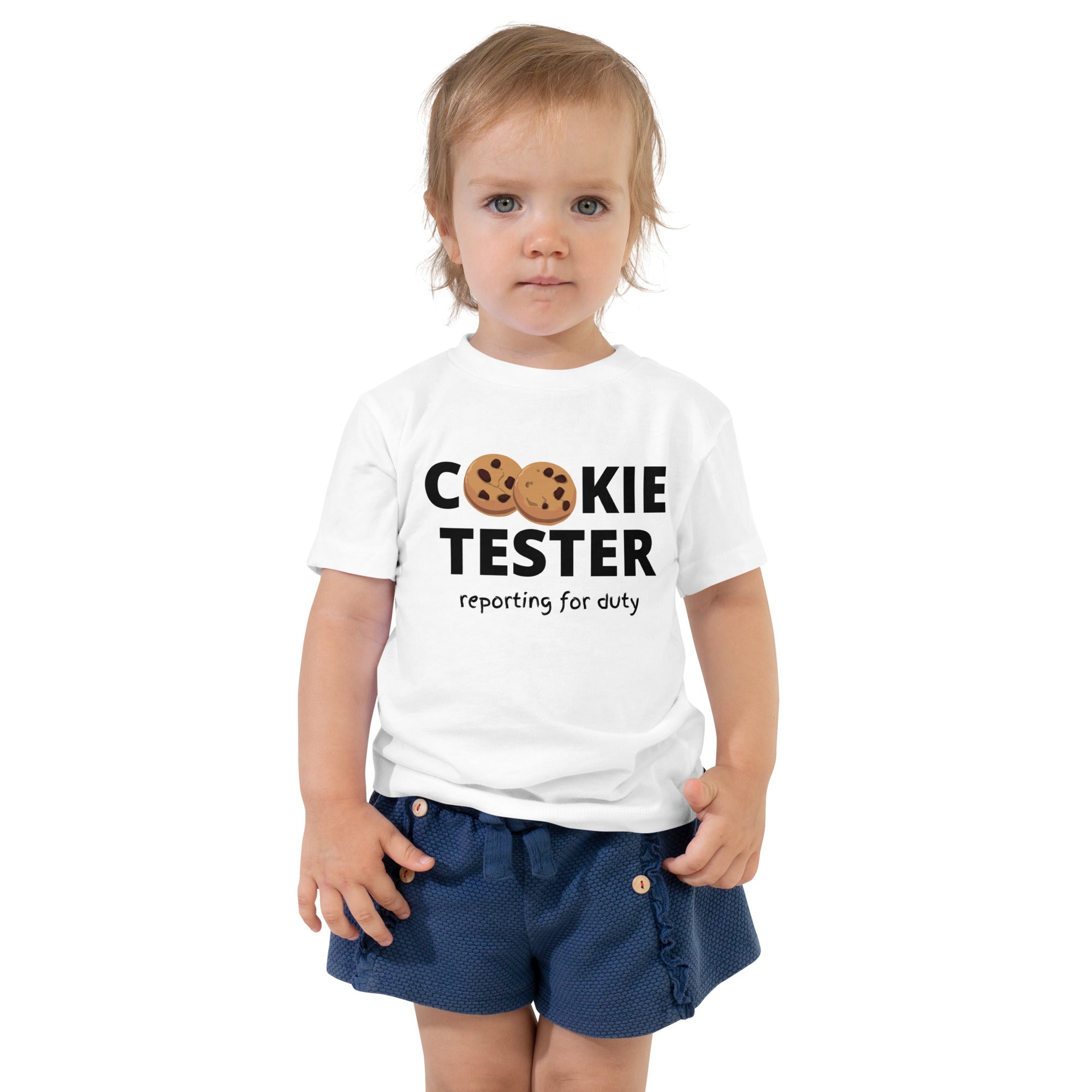 Camiseta de manga corta para niños pequeños - Probador de galletas (Blanco)